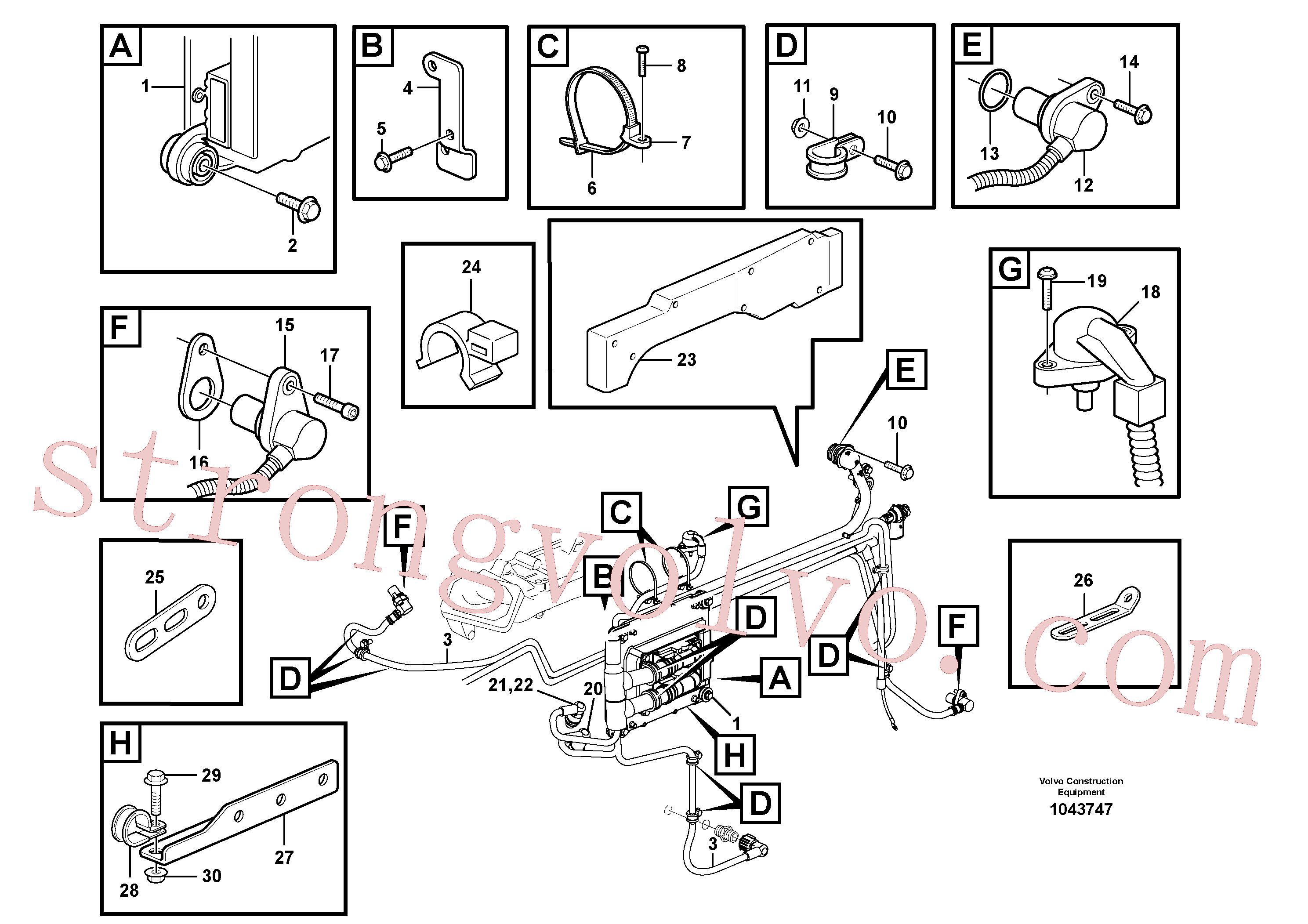 VOE947107 Volvo Cablagem, motor(1043747 Montagem)