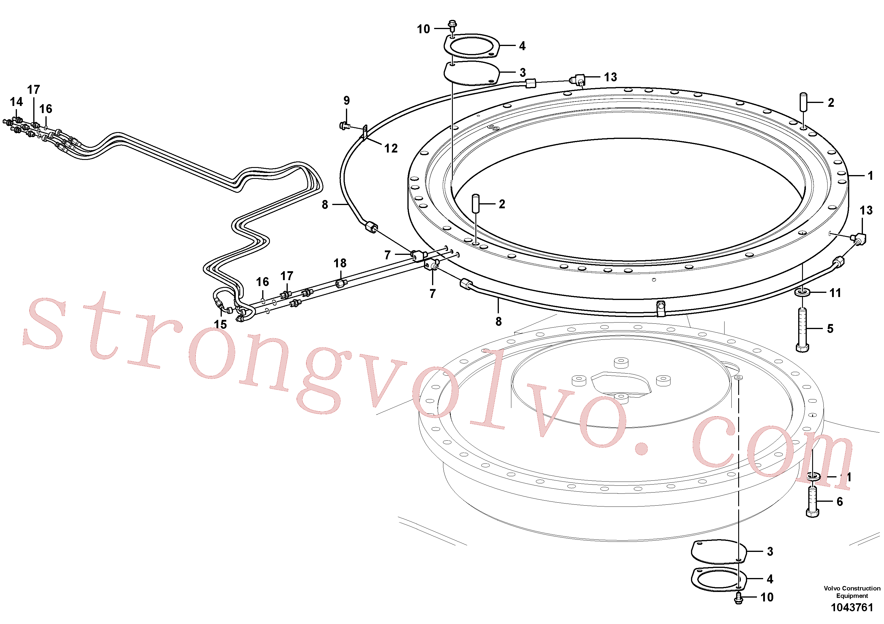 VOE14531862 Volvo Acoplamento do anel rotativo(1043761 Montagem)