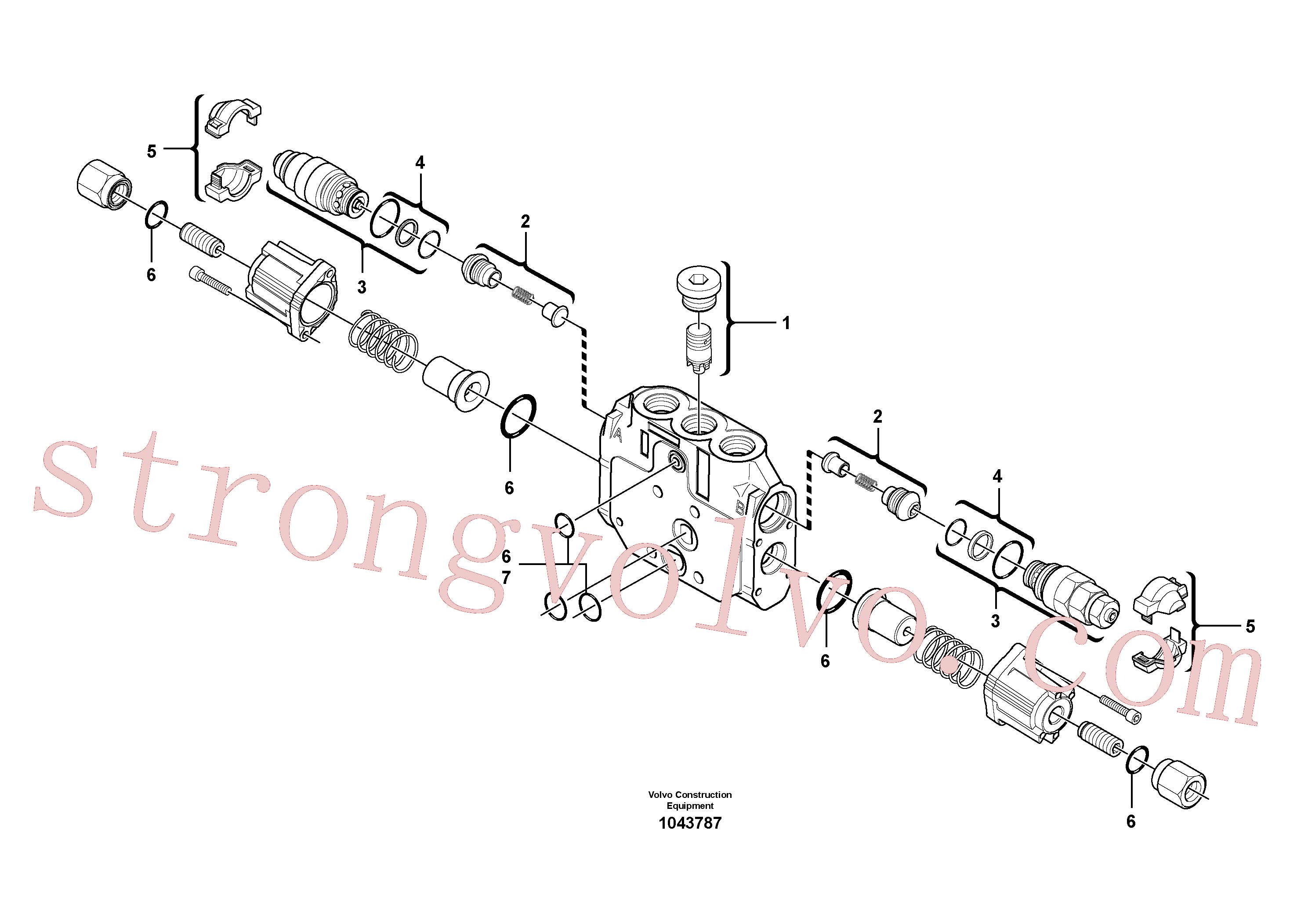 VOE15013787 Volvo Secção da válvula(1043787 Montagem)
