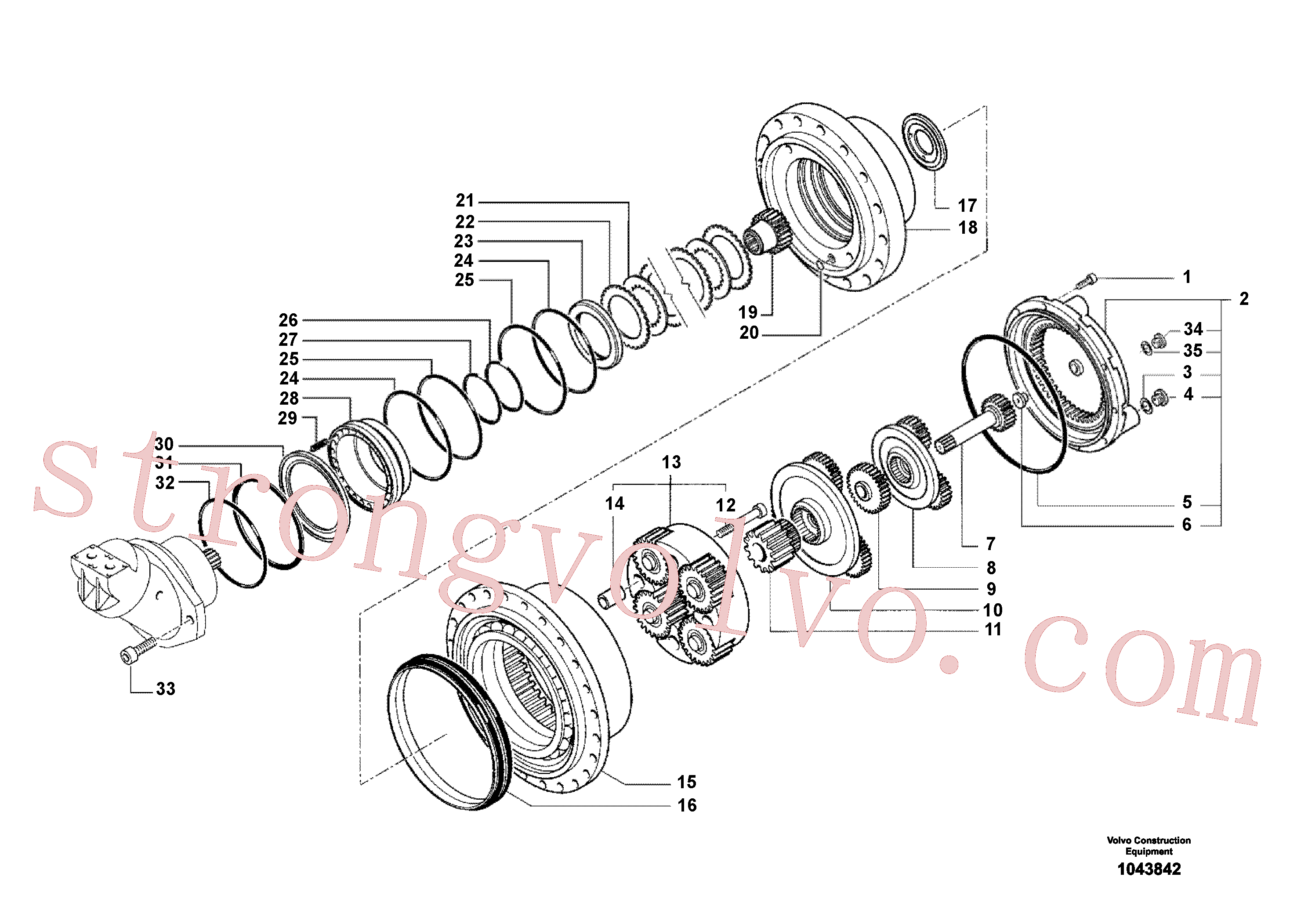 RM20342333 Eixo de redução Volvo escavadeira