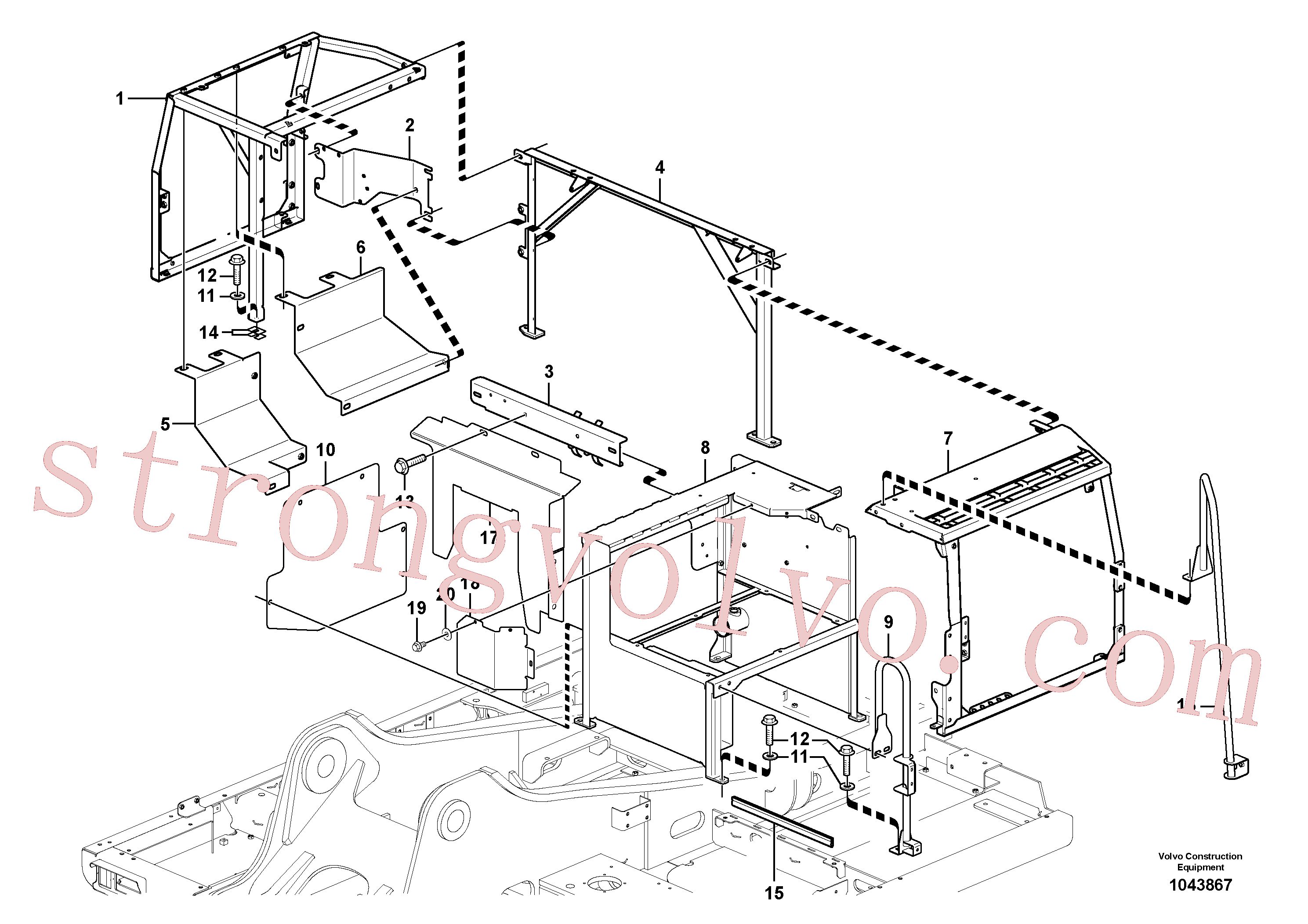 SA9742-30030 Volvo Quadro do capot(1043867 Montagem)