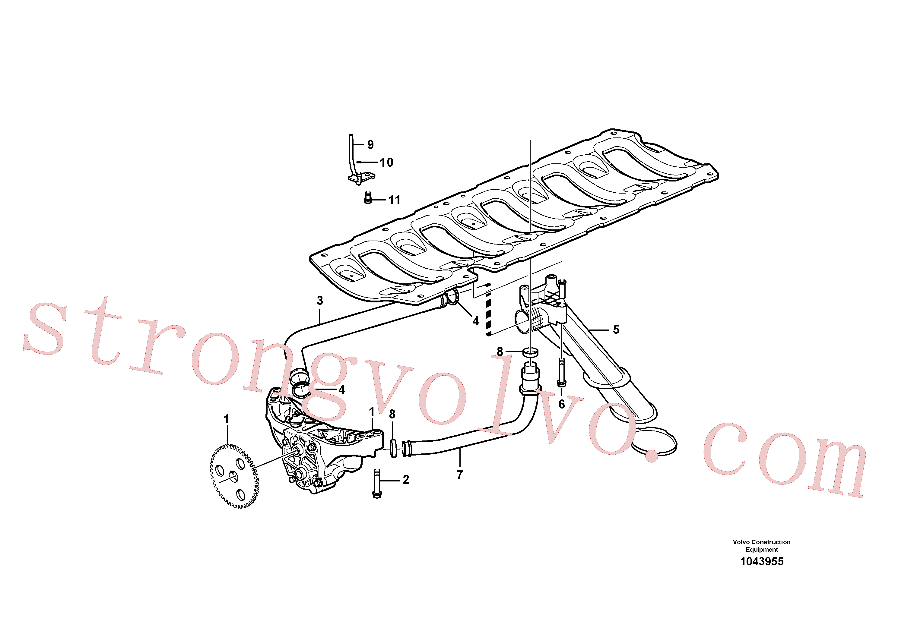 VOE955982 Volvo Sistema de óleo lubrificante(1043955 Montagem)