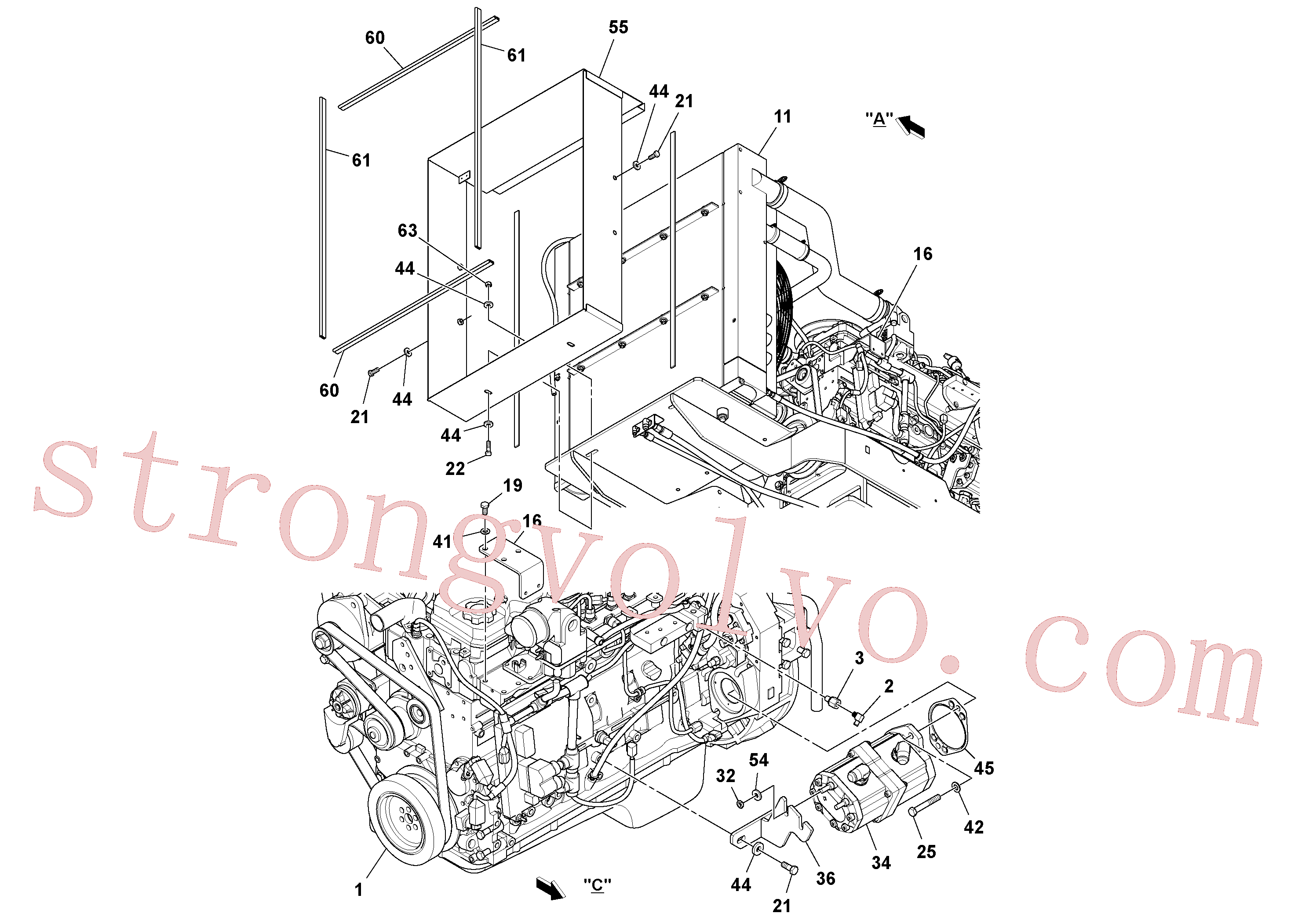 RM96719513 Volvo Conjunto de motor(1044042 Montagem)