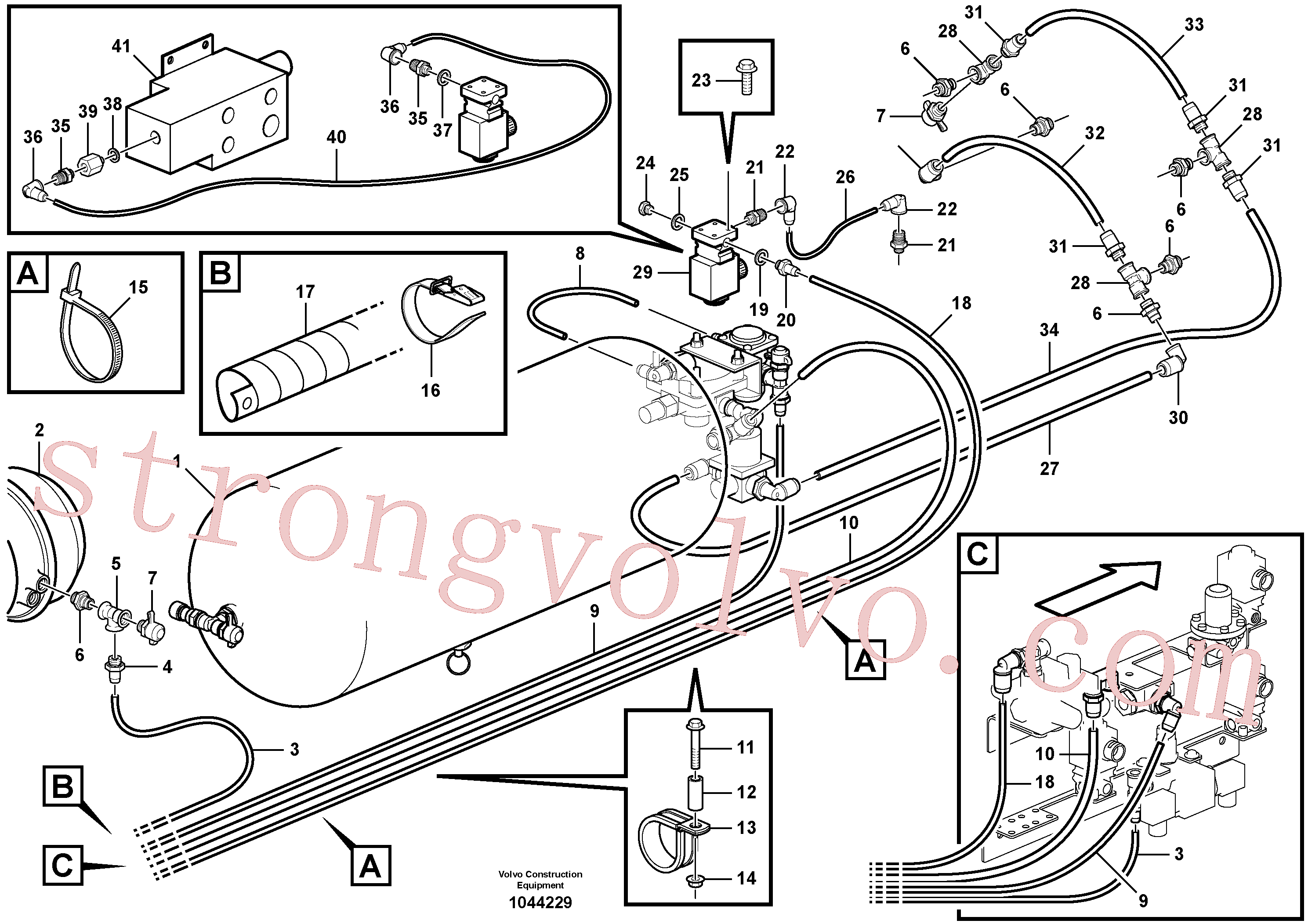 VOE11196159 Volvo Sistema de travão, unidade de carga(1044229 Montagem)