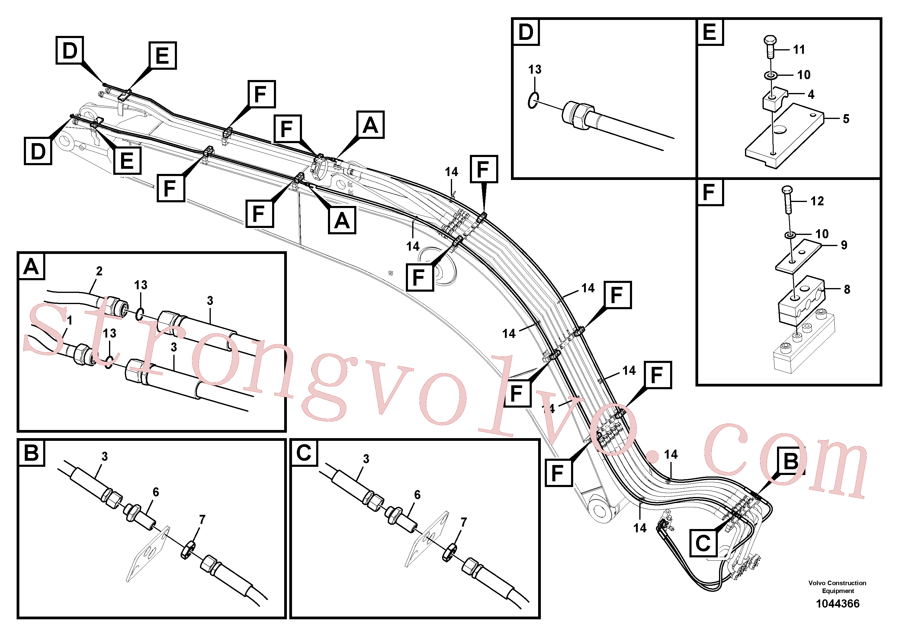 VOE937800 Mangueira completa Volvo escavadeira