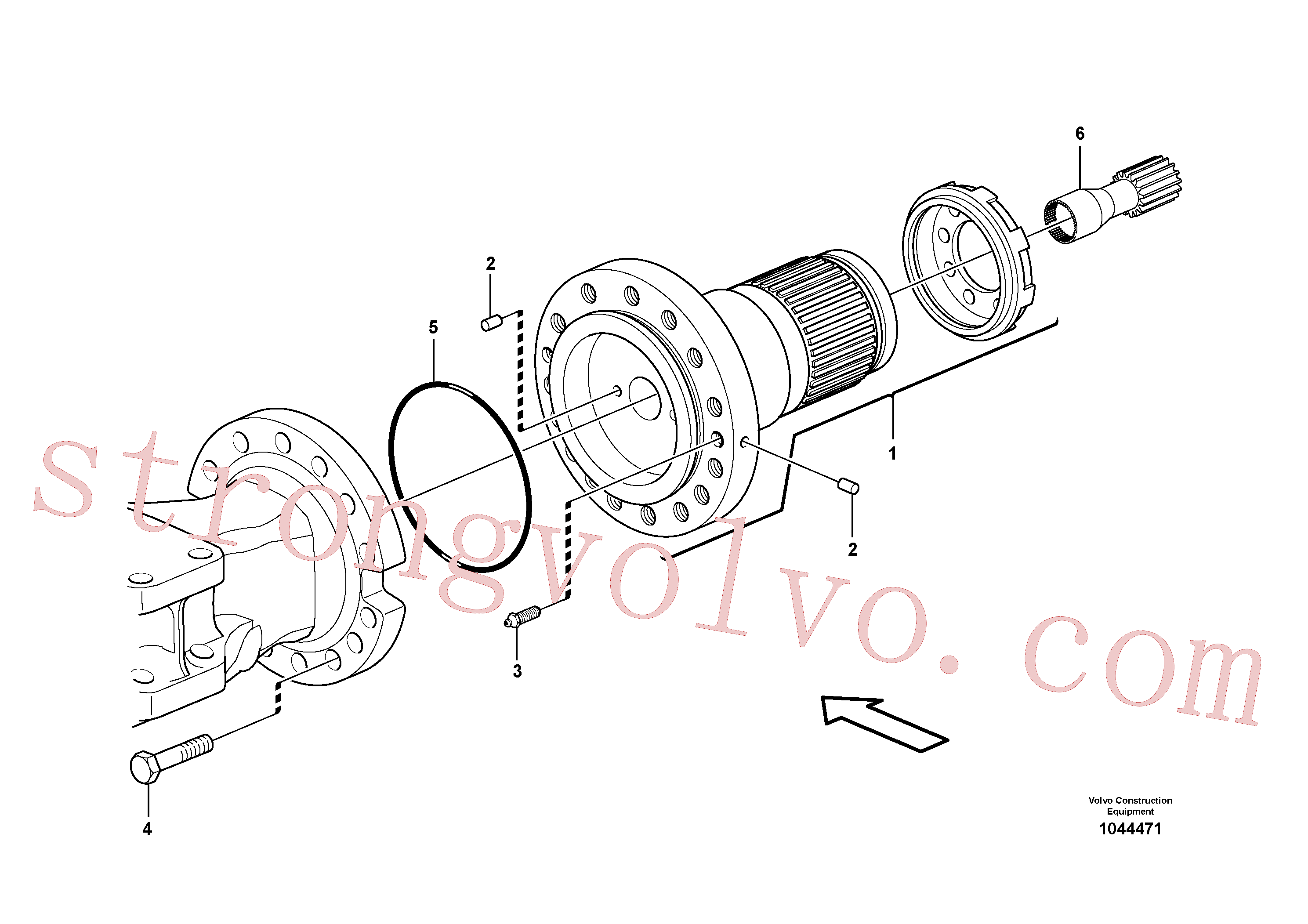 VOE14559380 Volvo Eixo traseiro, apoio do veio(1044471 Montagem)