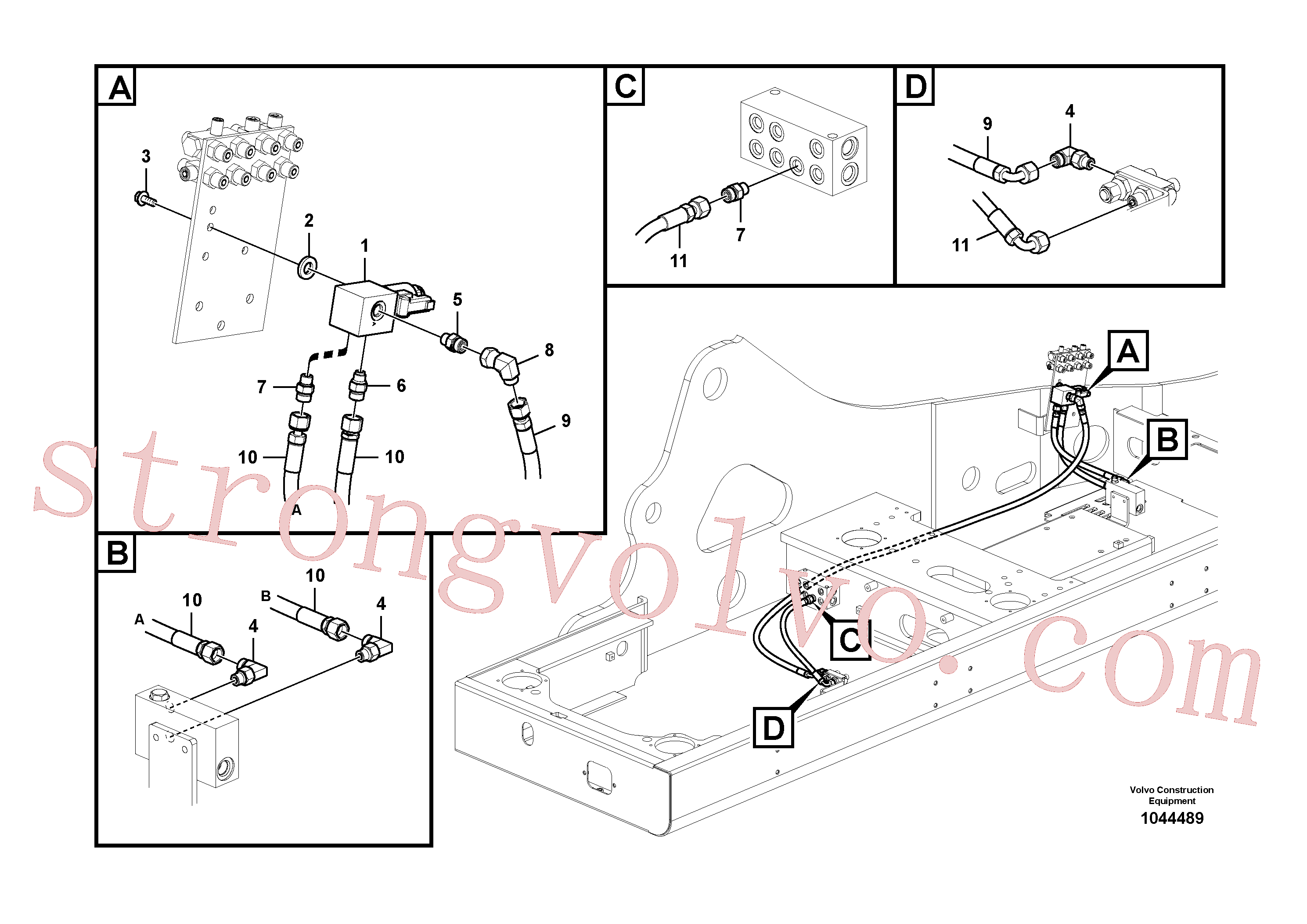 VOE14601448 Volvo Sistema servomotor, martelo e corte(1044489 Montagem)