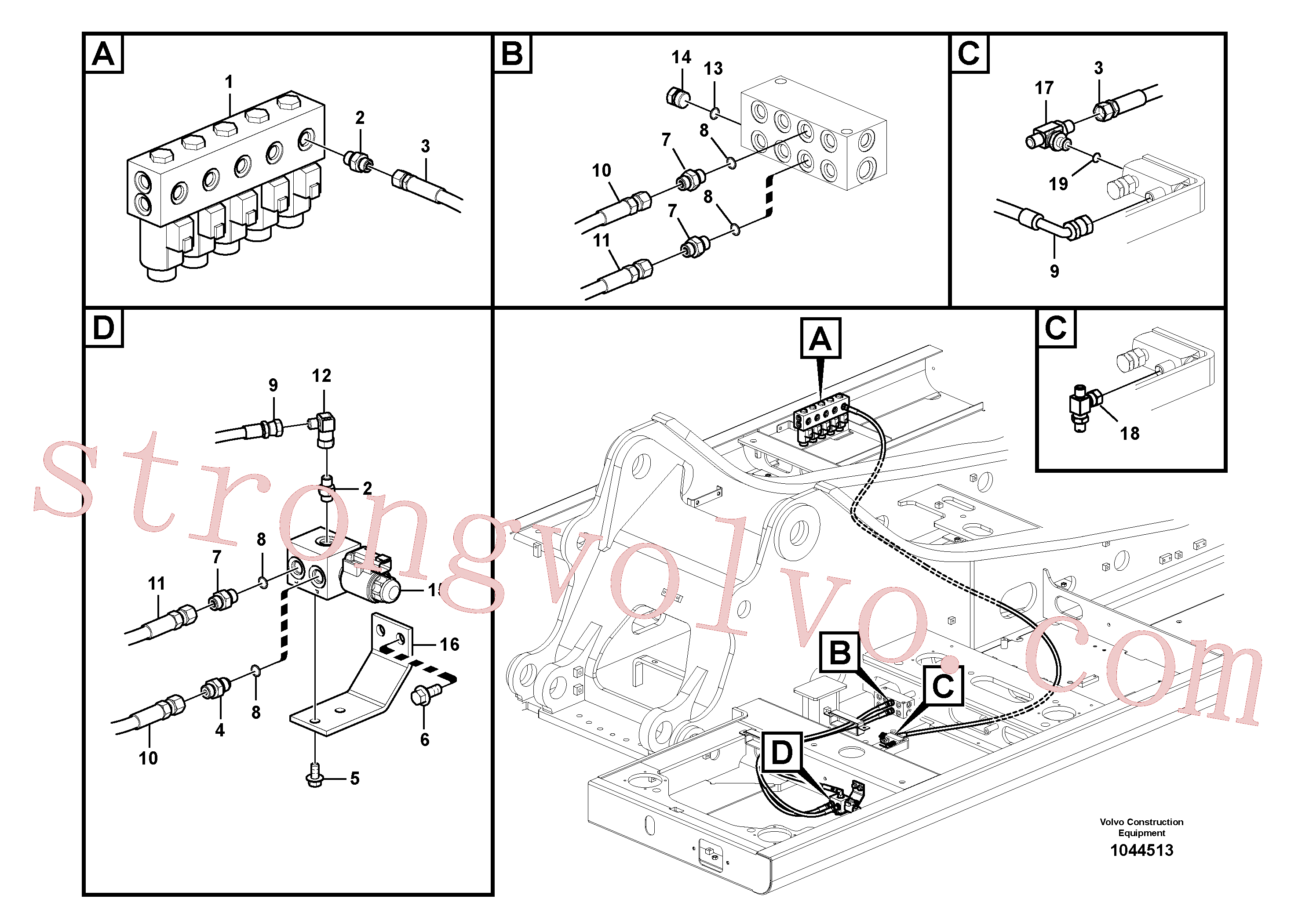 VOE14534367 Volvo Sistema servomotor, martelo e corte(1044513 Montagem)