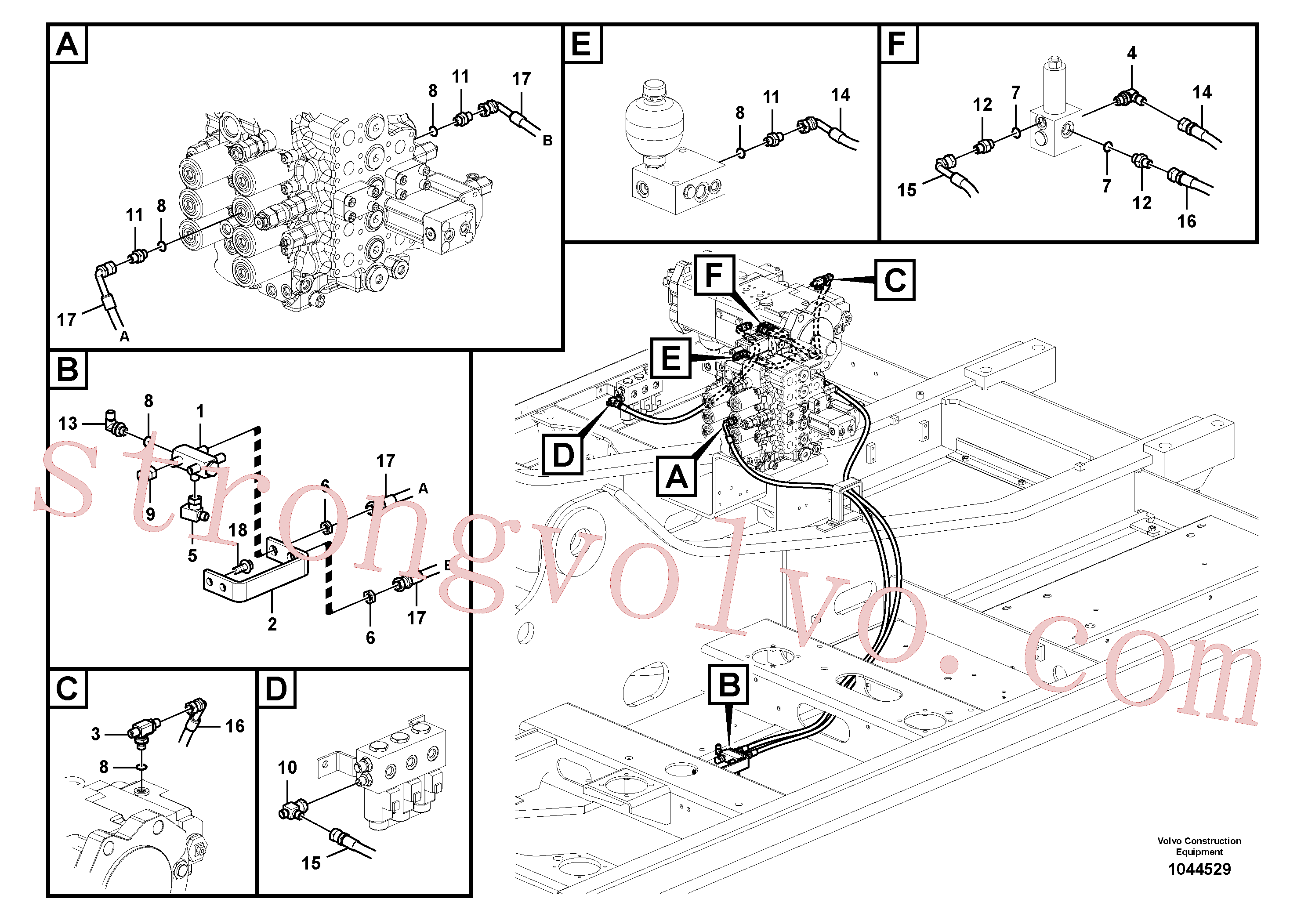 VOE14880274 Volvo Hidráulica de serviço, martelo e cortador para fluxo da bomba auxiliar(1044529 Montagem)