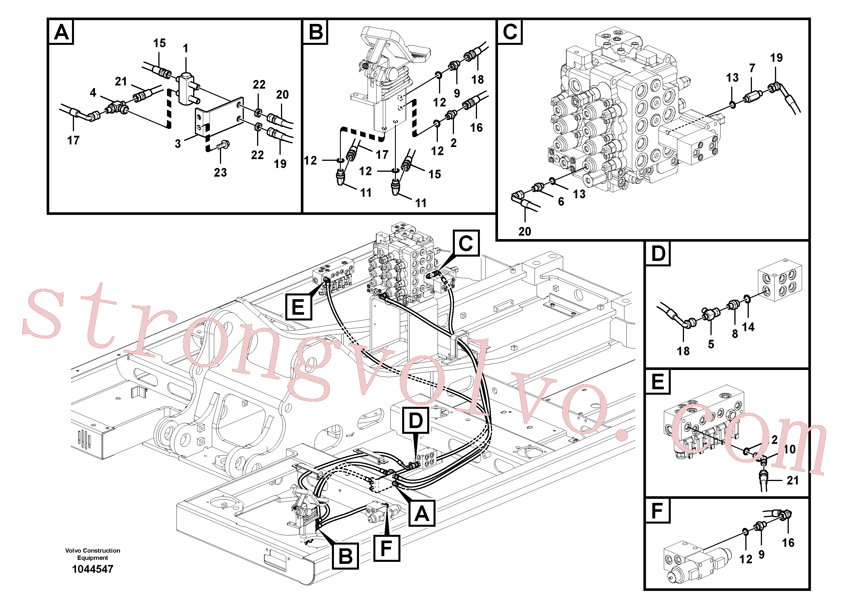 SA9451-02251 Volvo Sistema servomotor, martelo e corte(1044547 Montagem)