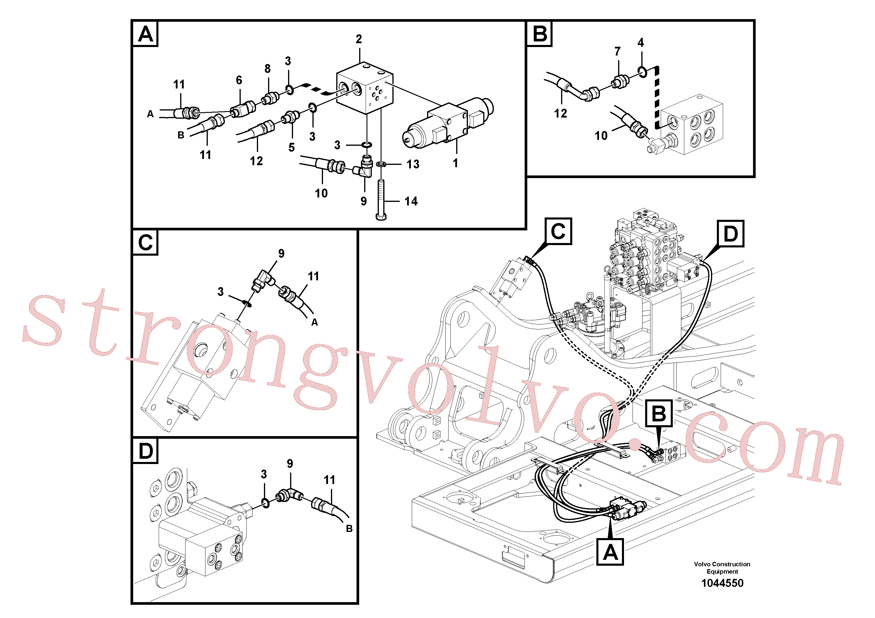 SA9413-31020 Volvo Hidráulica de serviço, martelo e cortador para fluxo da bomba principal(1044550 Montagem)