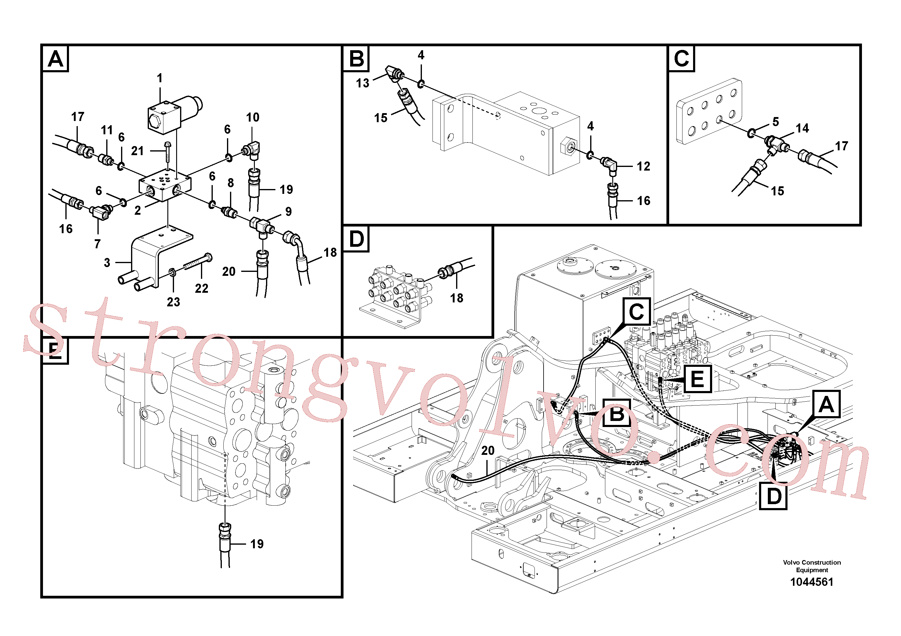 SA9413-31020 Volvo Sistema servomotor, válvula de comando para válvula solenóide(1044561 Montagem)