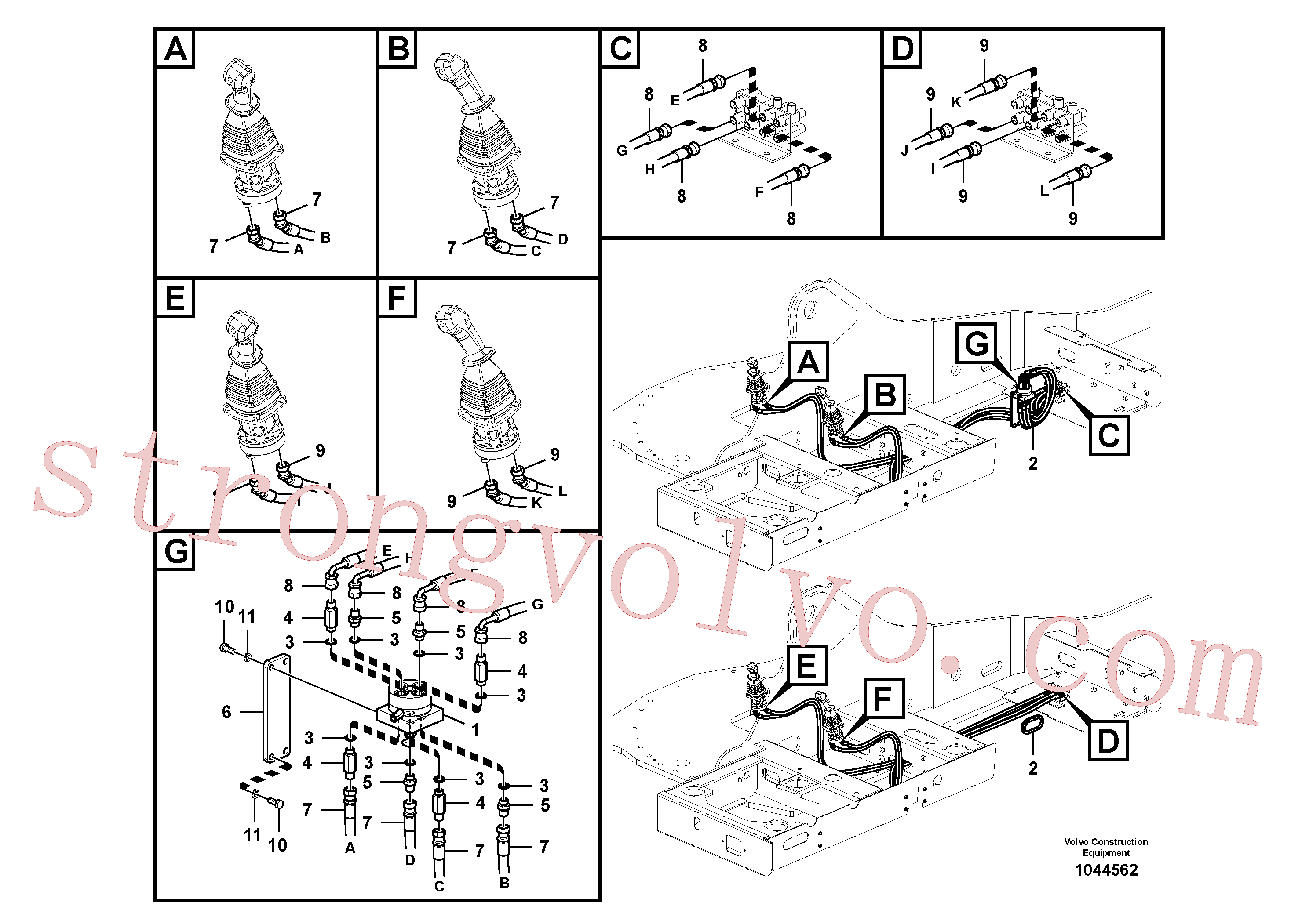 VOE14543539 Volvo Sistema servomotor, mudança da função da alavanca(1044562 Montagem)