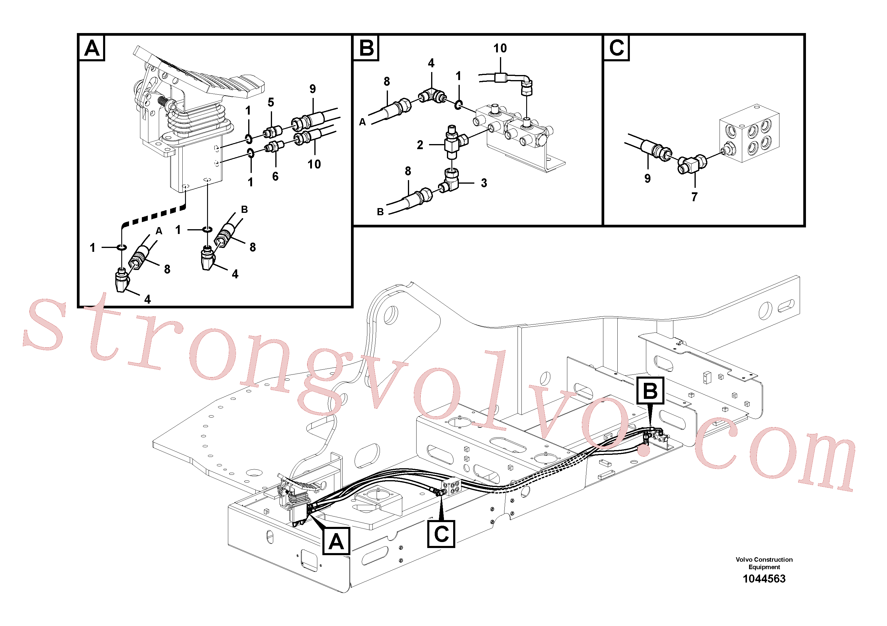 SA9453-02252 Volvo Sistema servomotor, martelo e corte(1044563 Montagem)