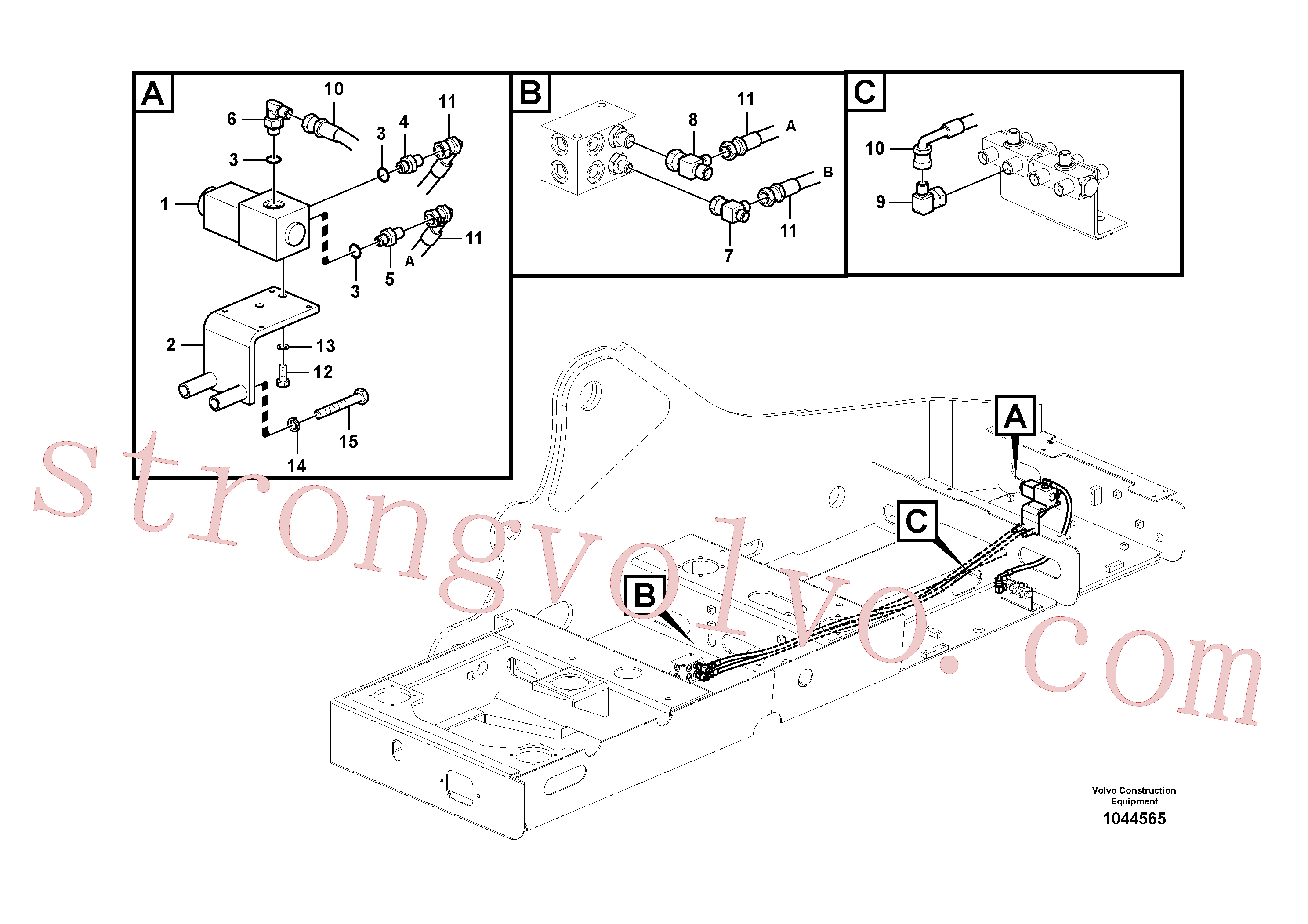 China Made VOE14526610 Suporte Volvo Acessórios para escavadeira