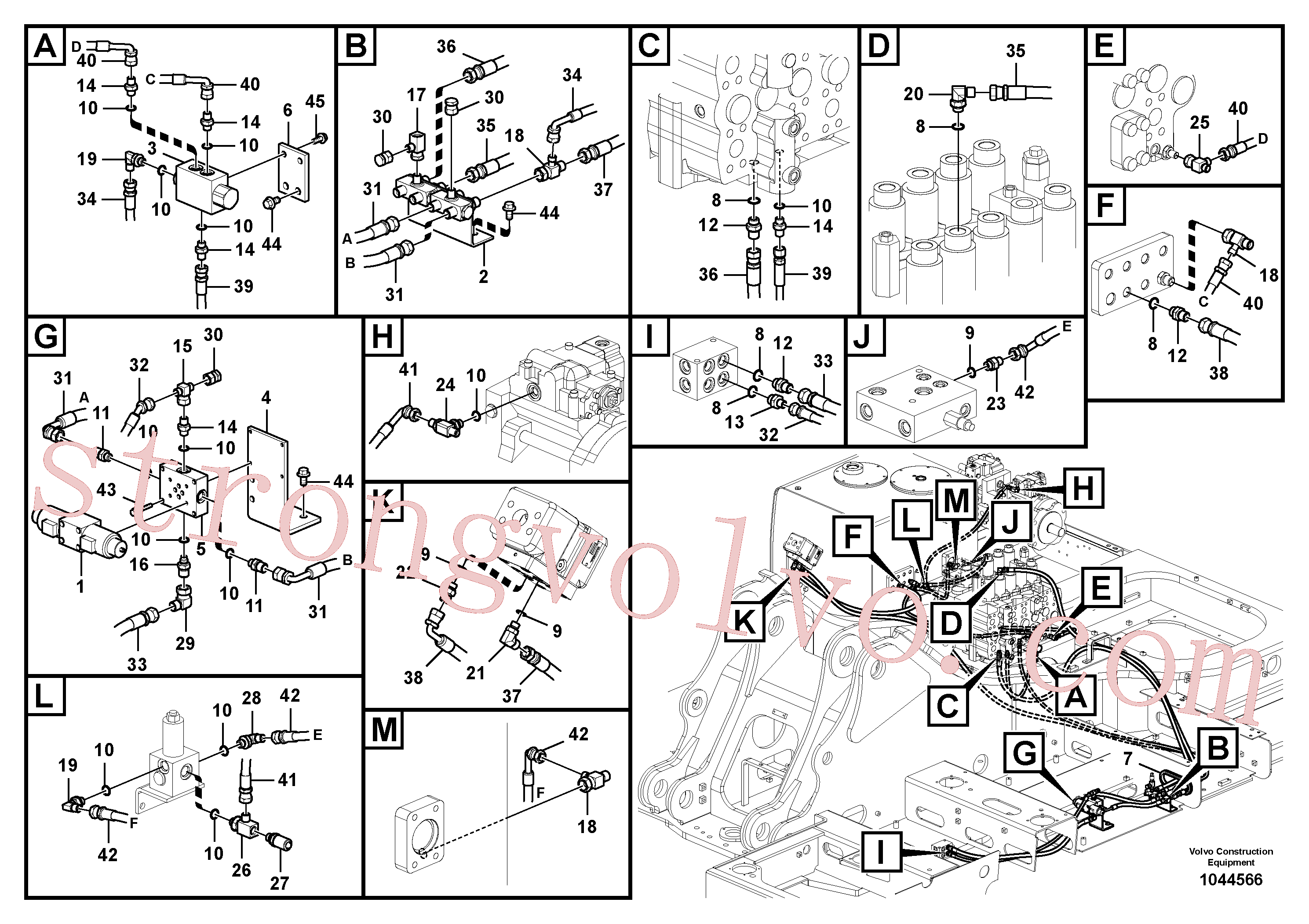 VOE14527270 Volvo Hidráulica de serviço, martelo e cortador para fluxo da bomba principal(1044566 Montagem)