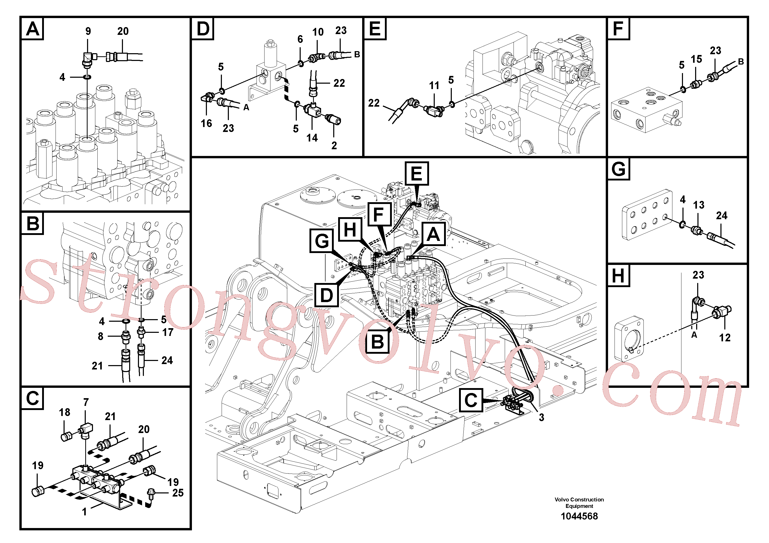 VOE14527270 Volvo Sistema servomotor, martelo e corte(1044568 Montagem)
