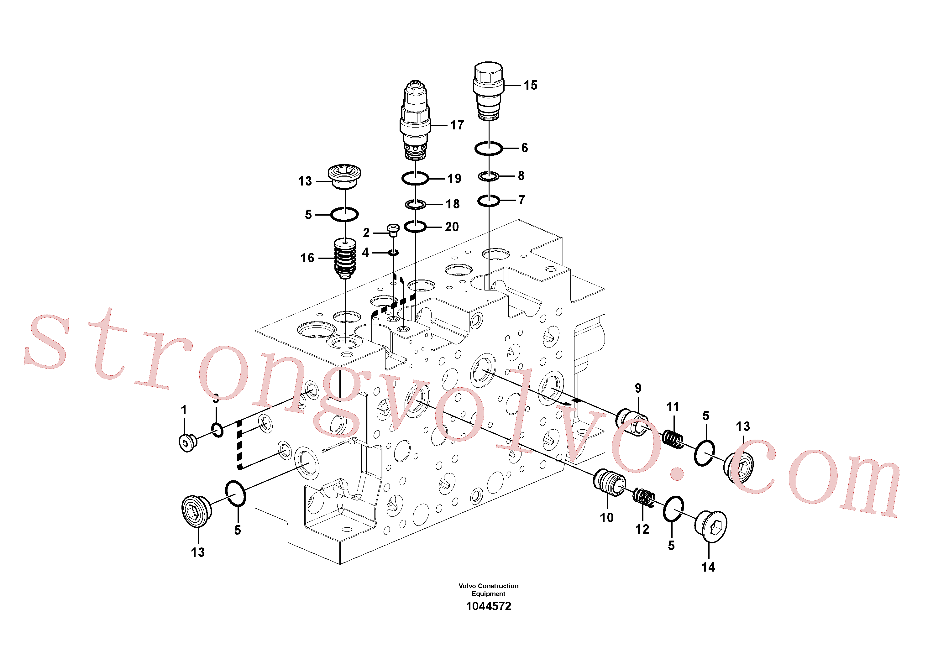 VOE14880818 Volvo Válvula mestra de comando(1044572 Montagem)