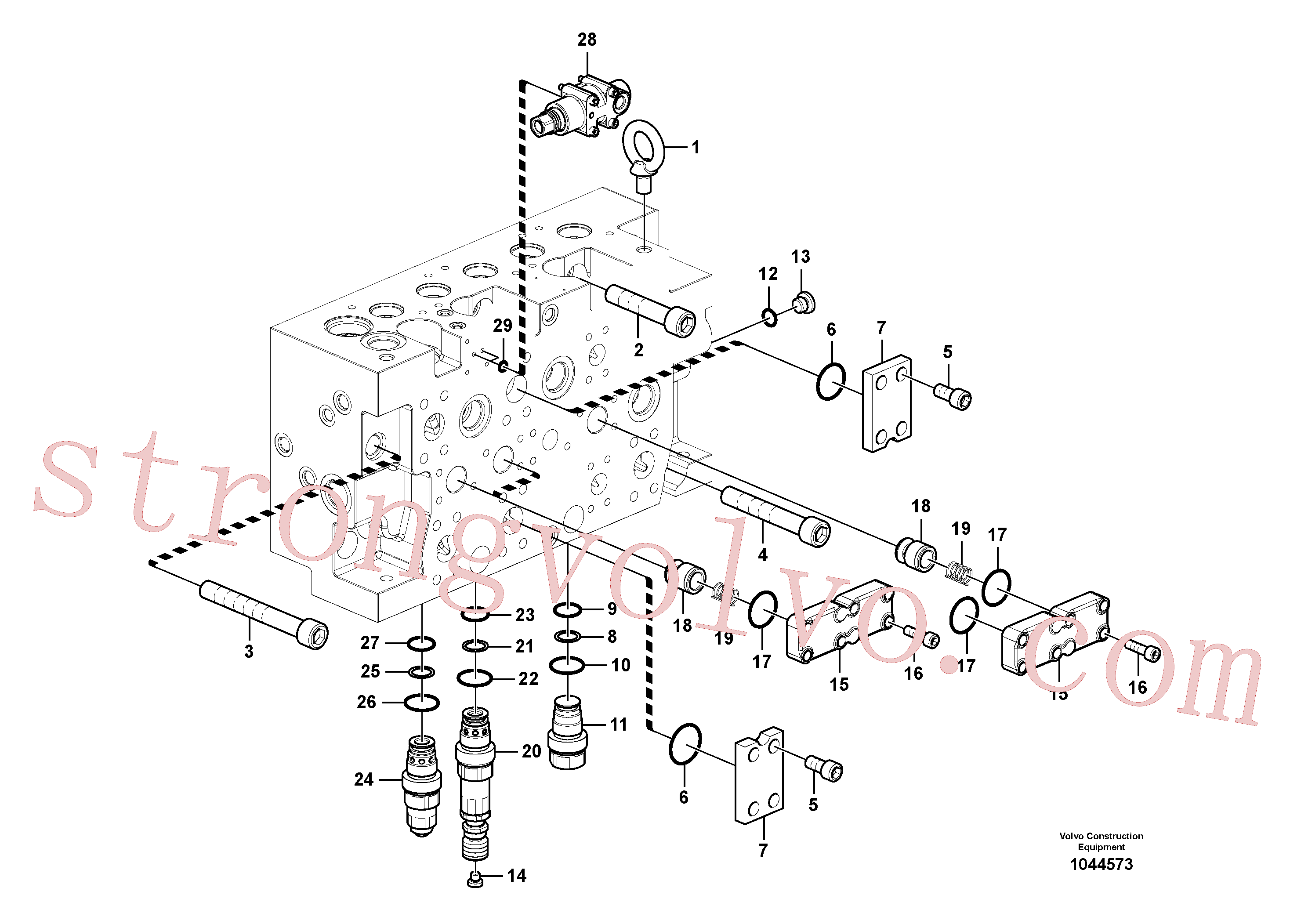 VOE14577745 Volvo Válvula mestra de comando(1044573 Montagem)