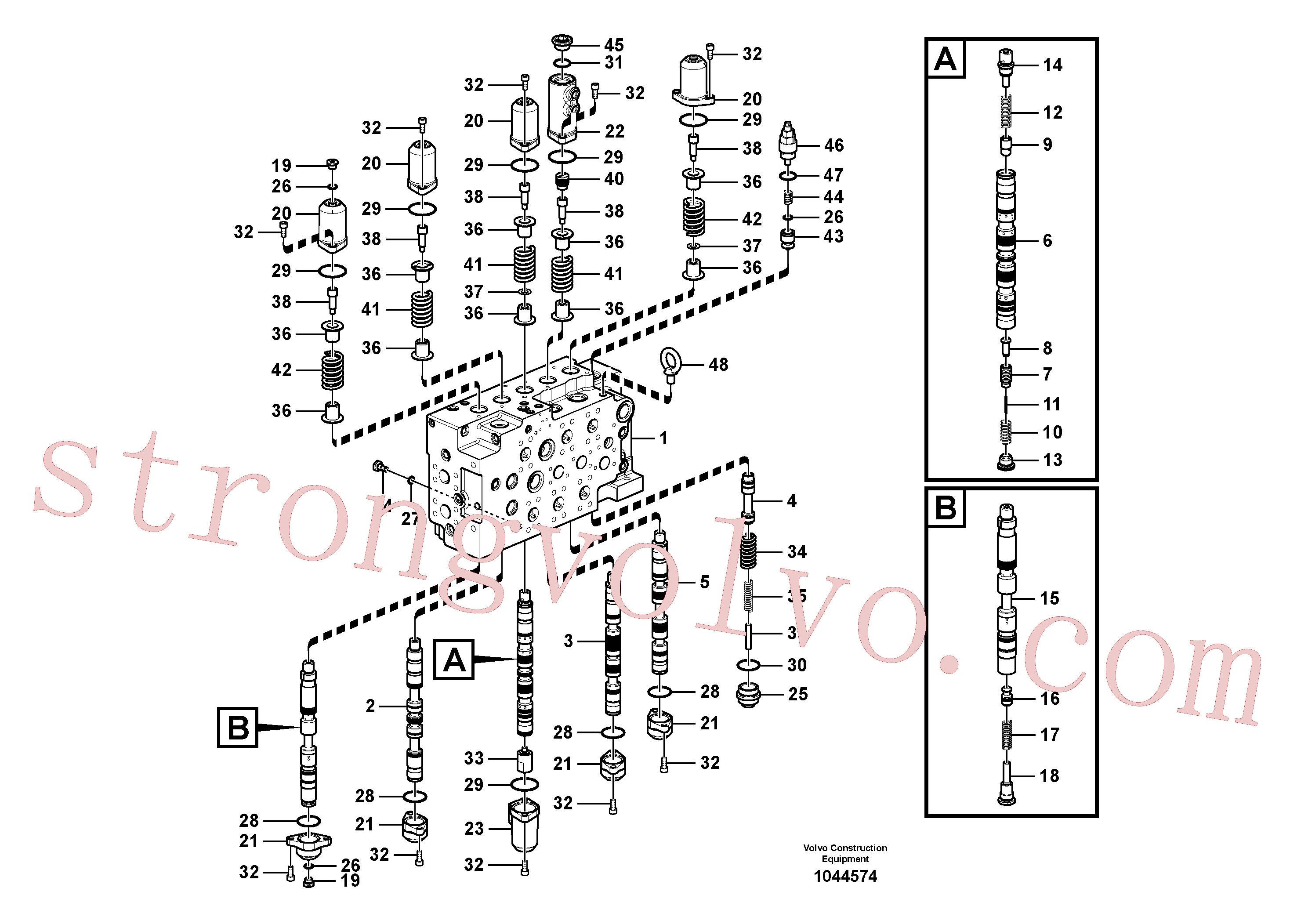 VOE14577705 Volvo Válvula mestra de comando(1044574 Montagem)