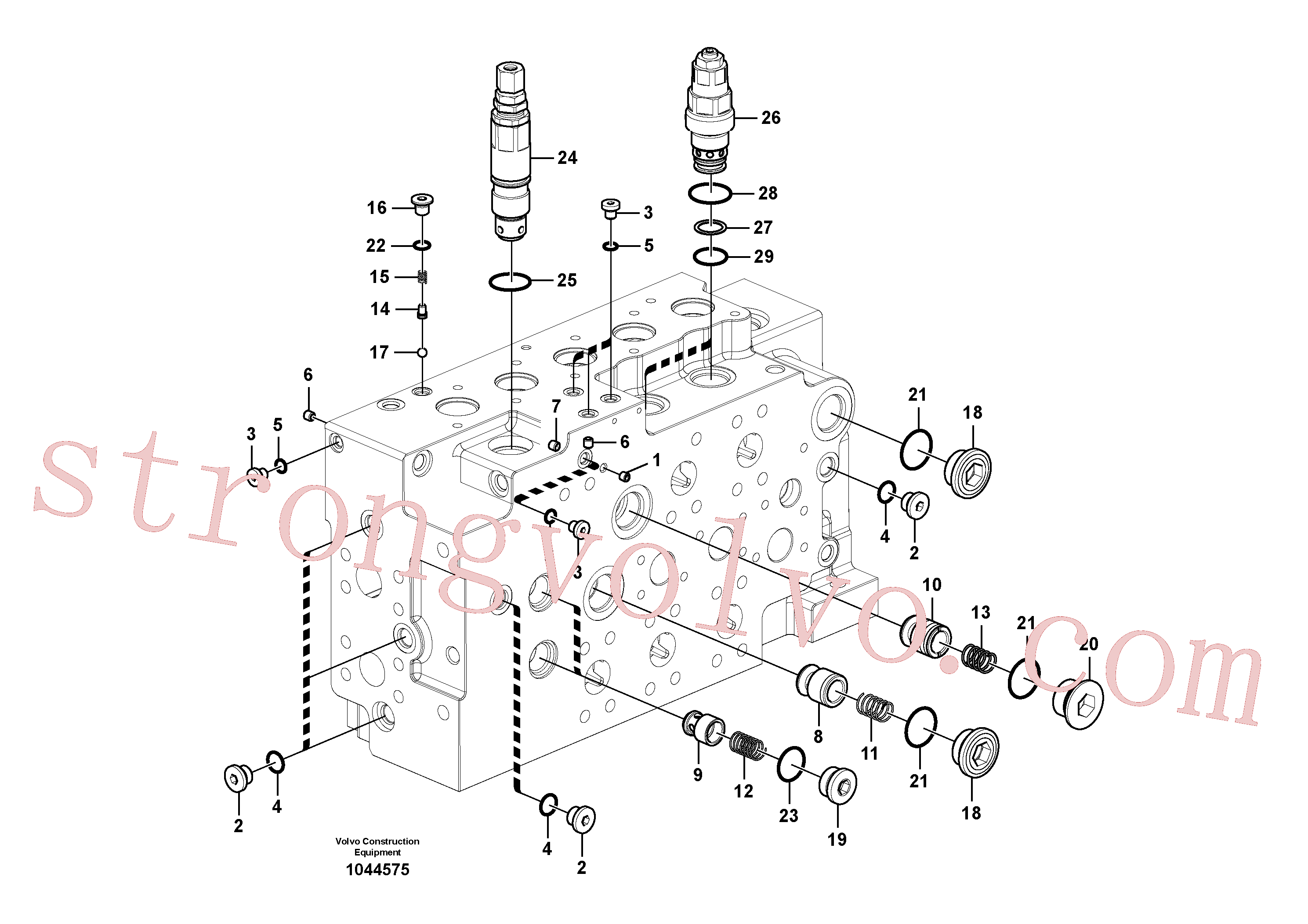 VOE14577738 Volvo Válvula mestra de comando(1044575 Montagem)