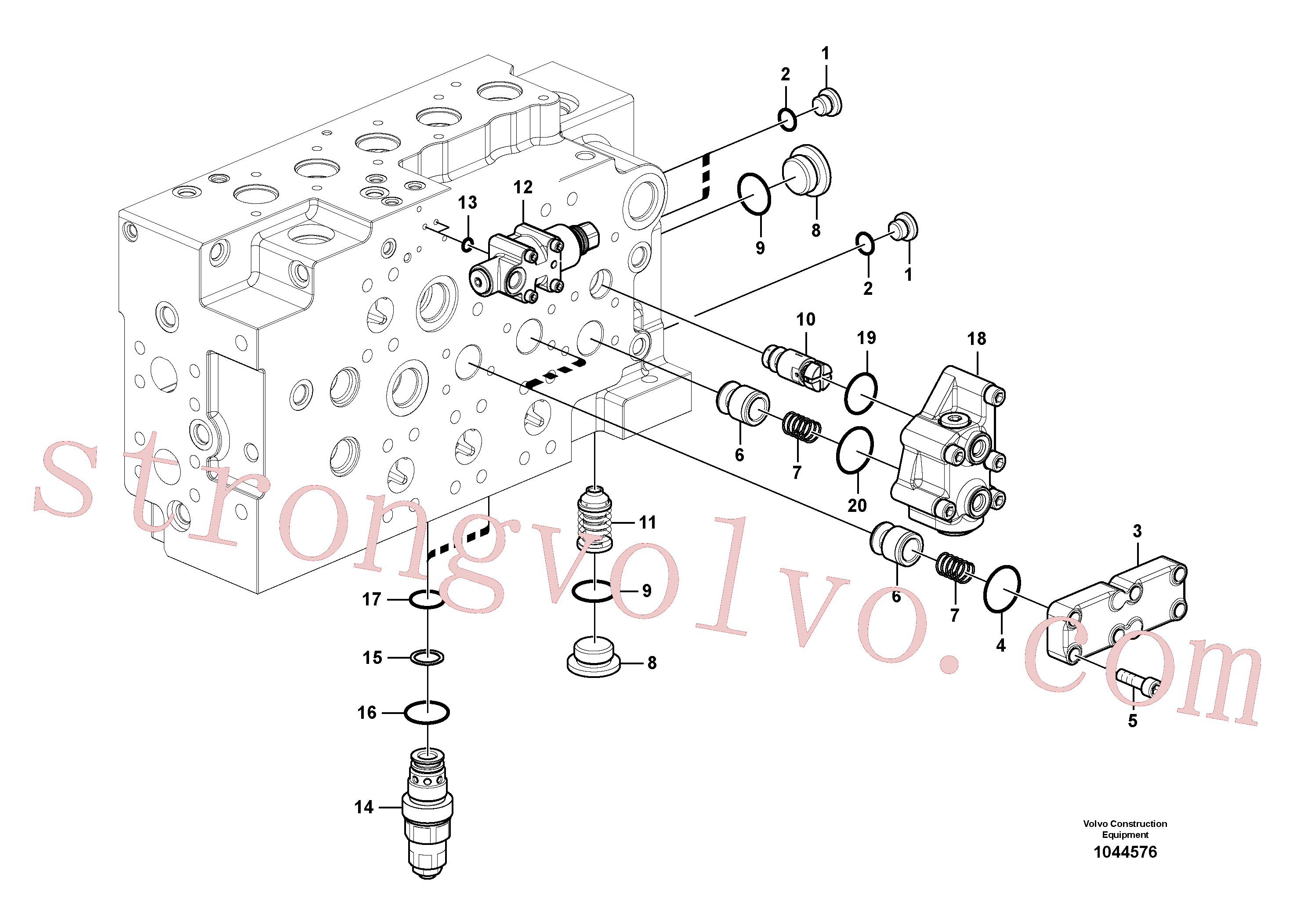 VOE14577785 Volvo Válvula mestra de comando(1044576 Montagem)