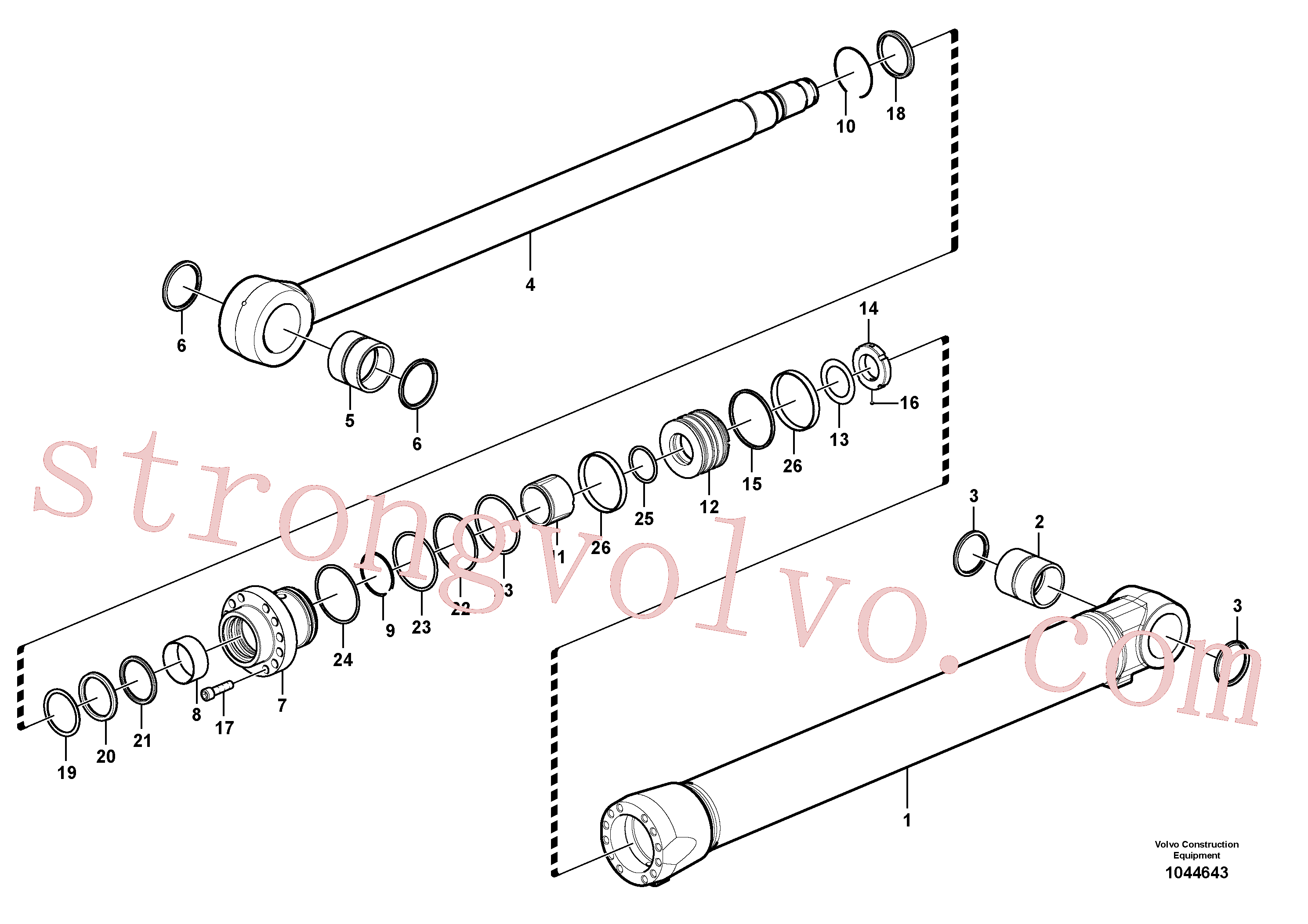 VOE14510104 Volvo Cilindro da lança(1044643 Montagem)