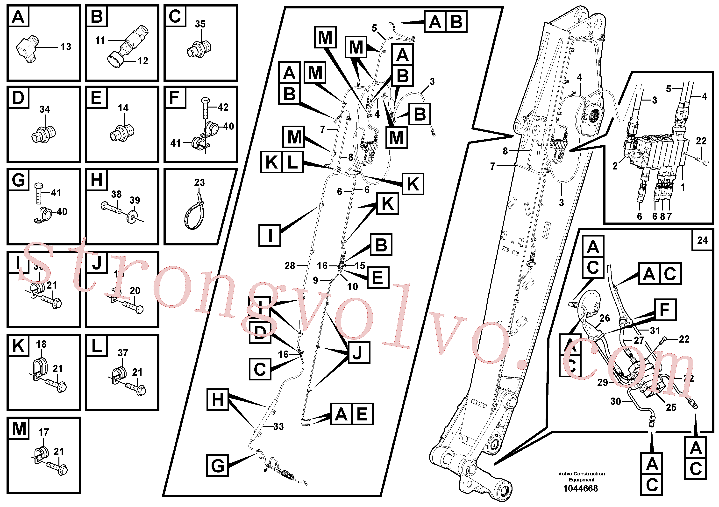 VOE14389578 Volvo Sistema de lubrificação automático, braço(1044668 Montagem)