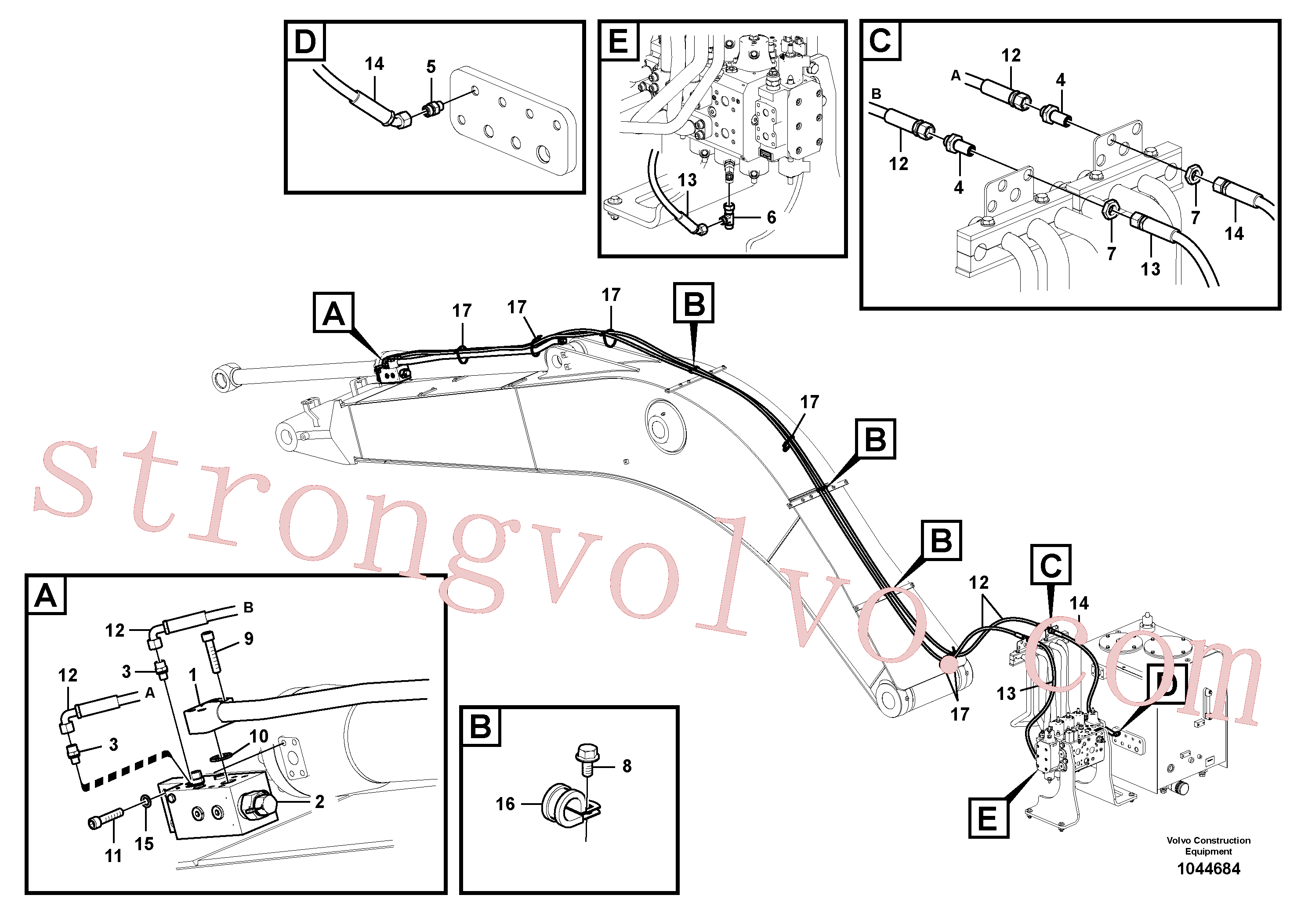 VOE937541 Volvo Hidráulica de serviço, ruptura do braço de afundamento(1044684 Montagem)