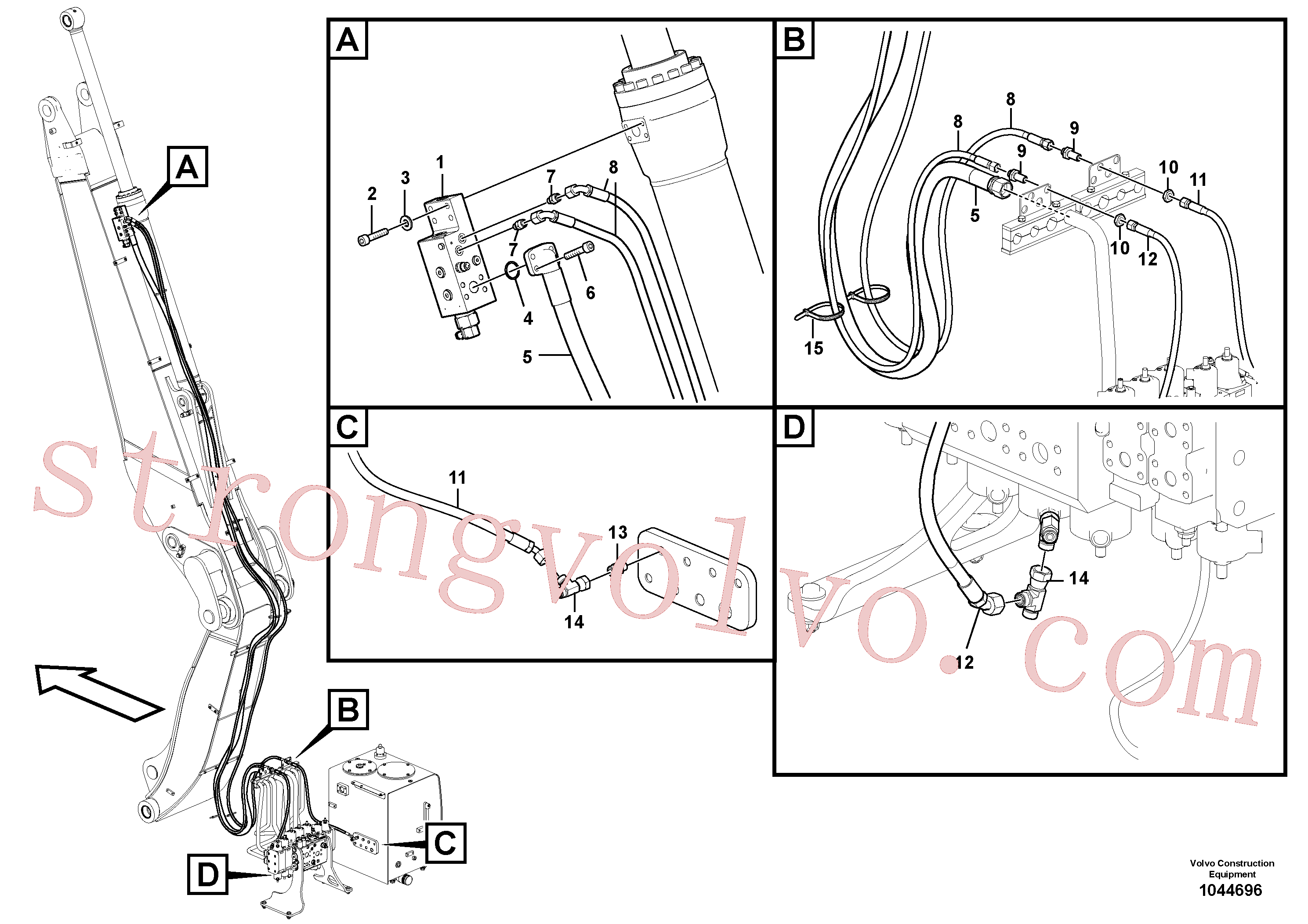 VOE984353 Volvo Hidráulica de serviço, ruptura do braço de afundamento(1044696 Montagem)