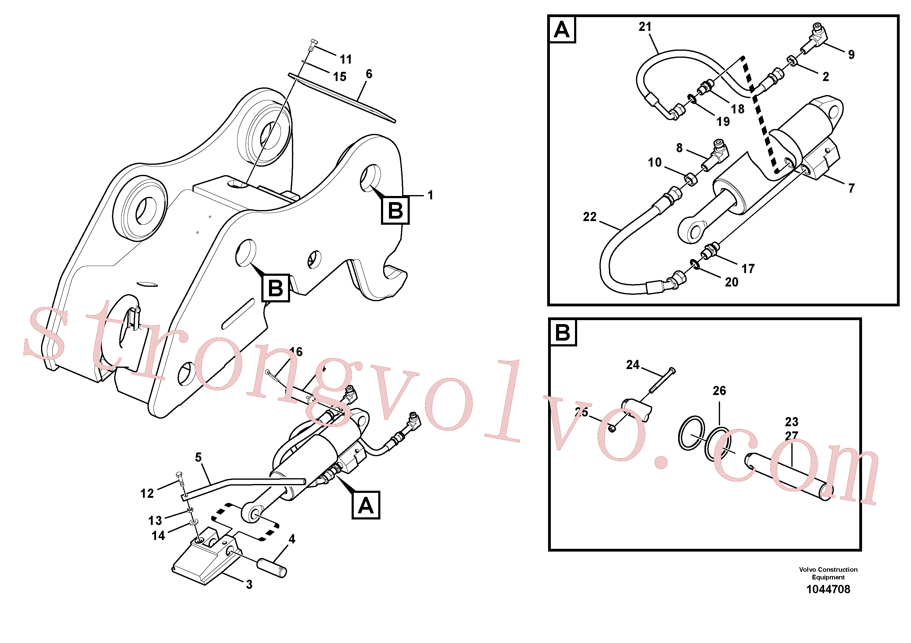 SA9011-10807 Volvo Suporte de acoplamento, QuickFit(1044708 Montagem)