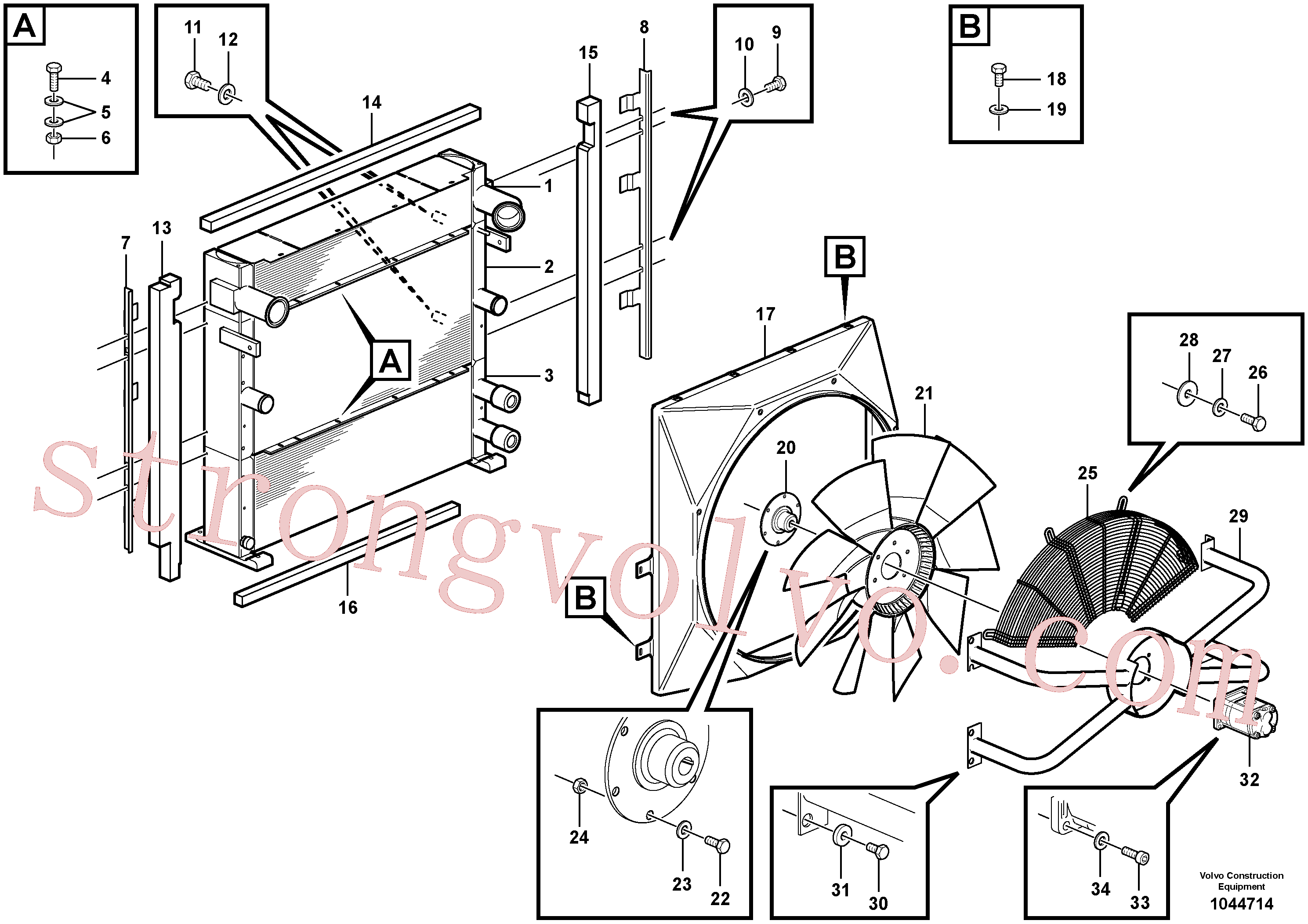 SA9011-21011 Volvo Radiador(1044714 Montagem)