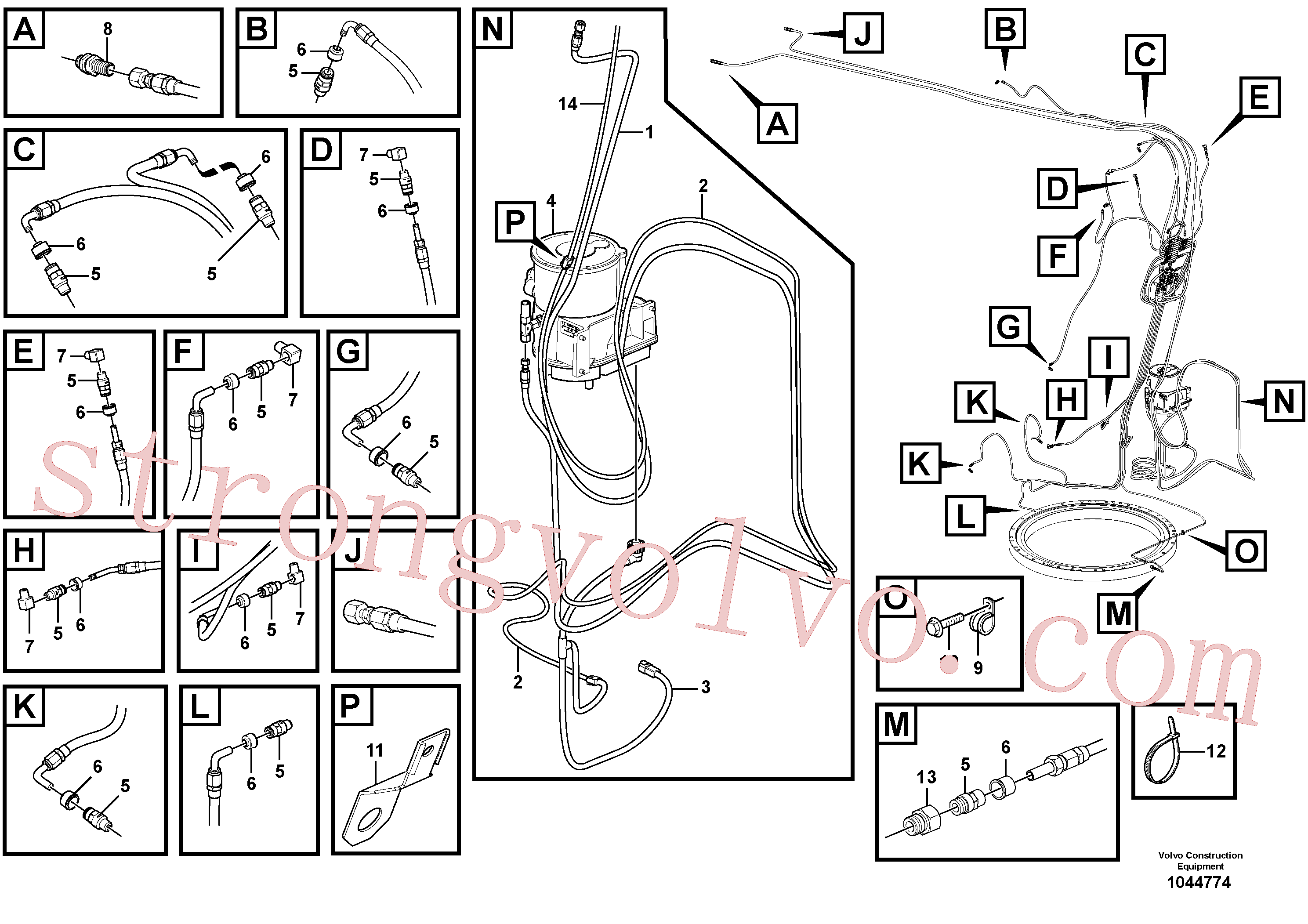 Volvo Acessórios para escavadeira VOE14567137 Cabo Acessórios