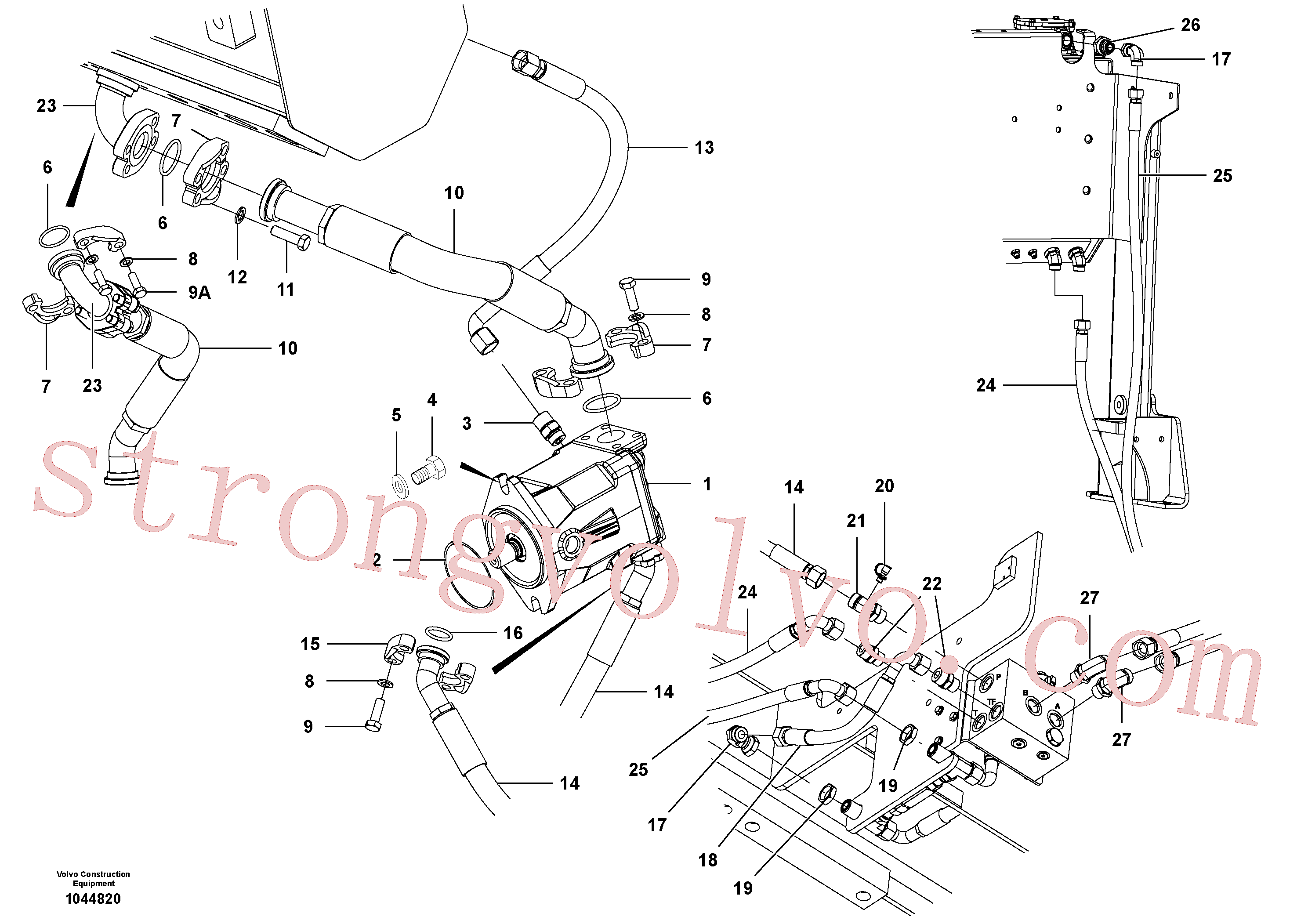 VOE936616 Volvo Circuito do ventilador - dianteiro(1044820 Montagem)
