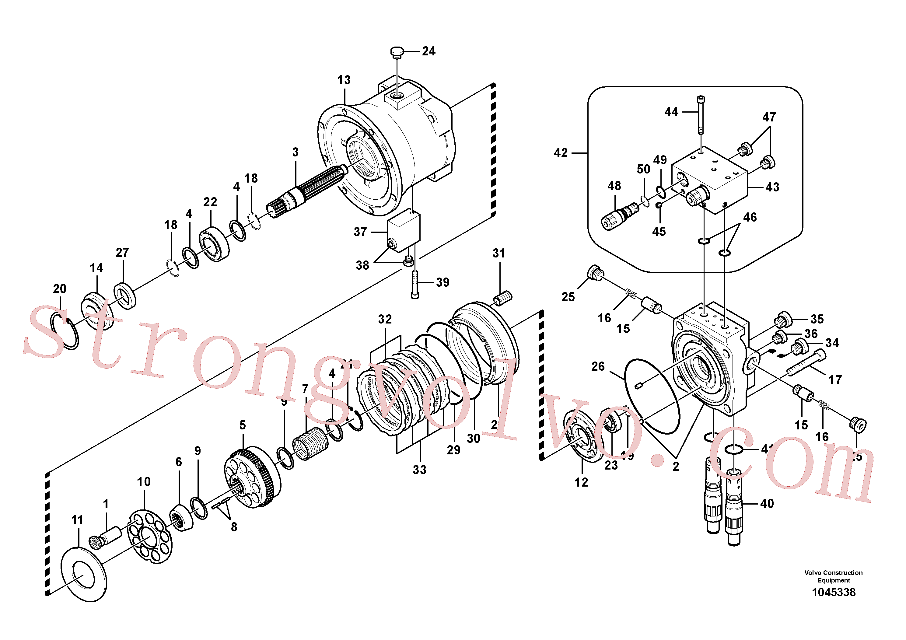 VOE14511642 Volvo Motor de rotação(1045338 Montagem)