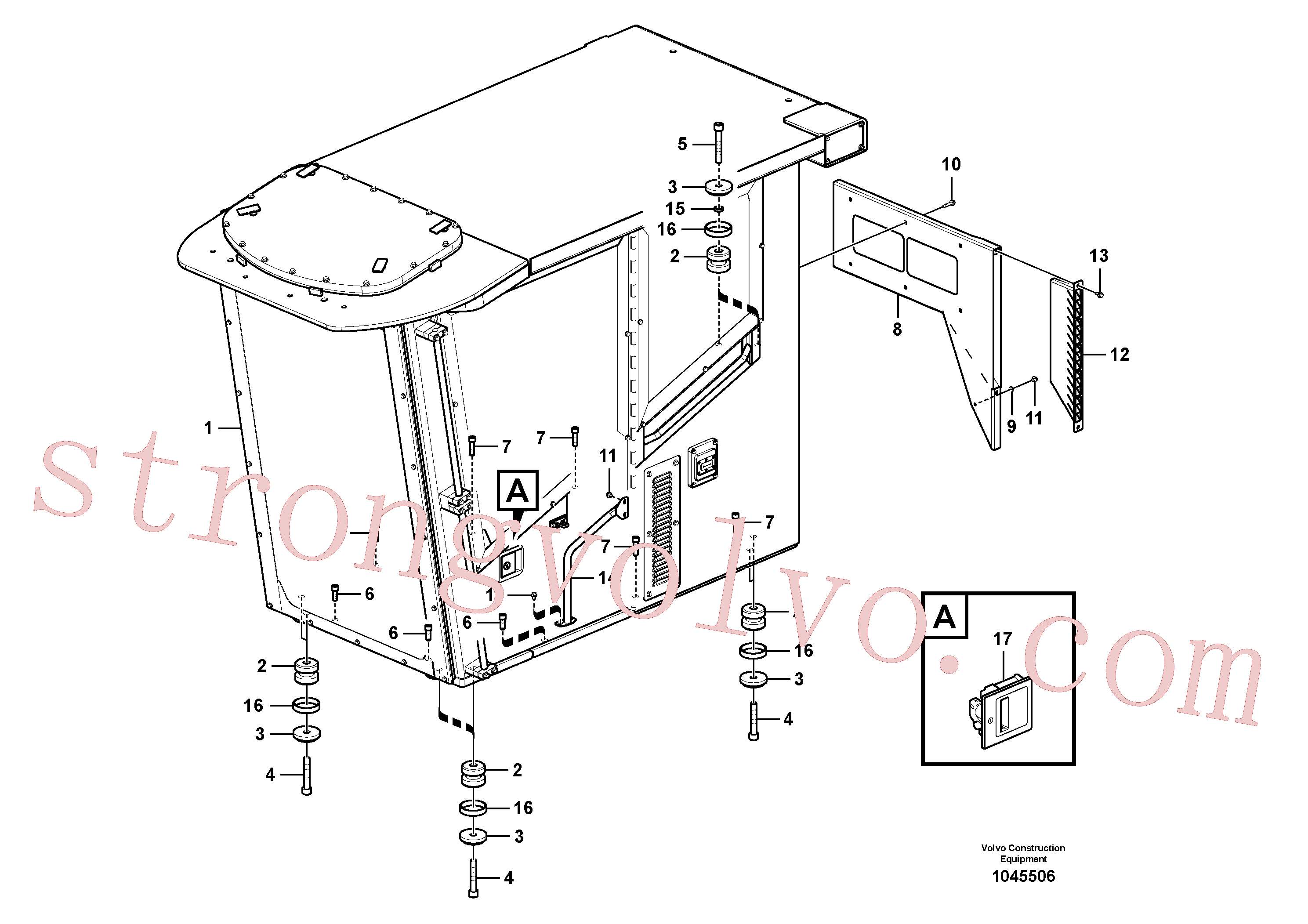 VOE984141 Volvo Apoio da cabina(1045506 Montagem)