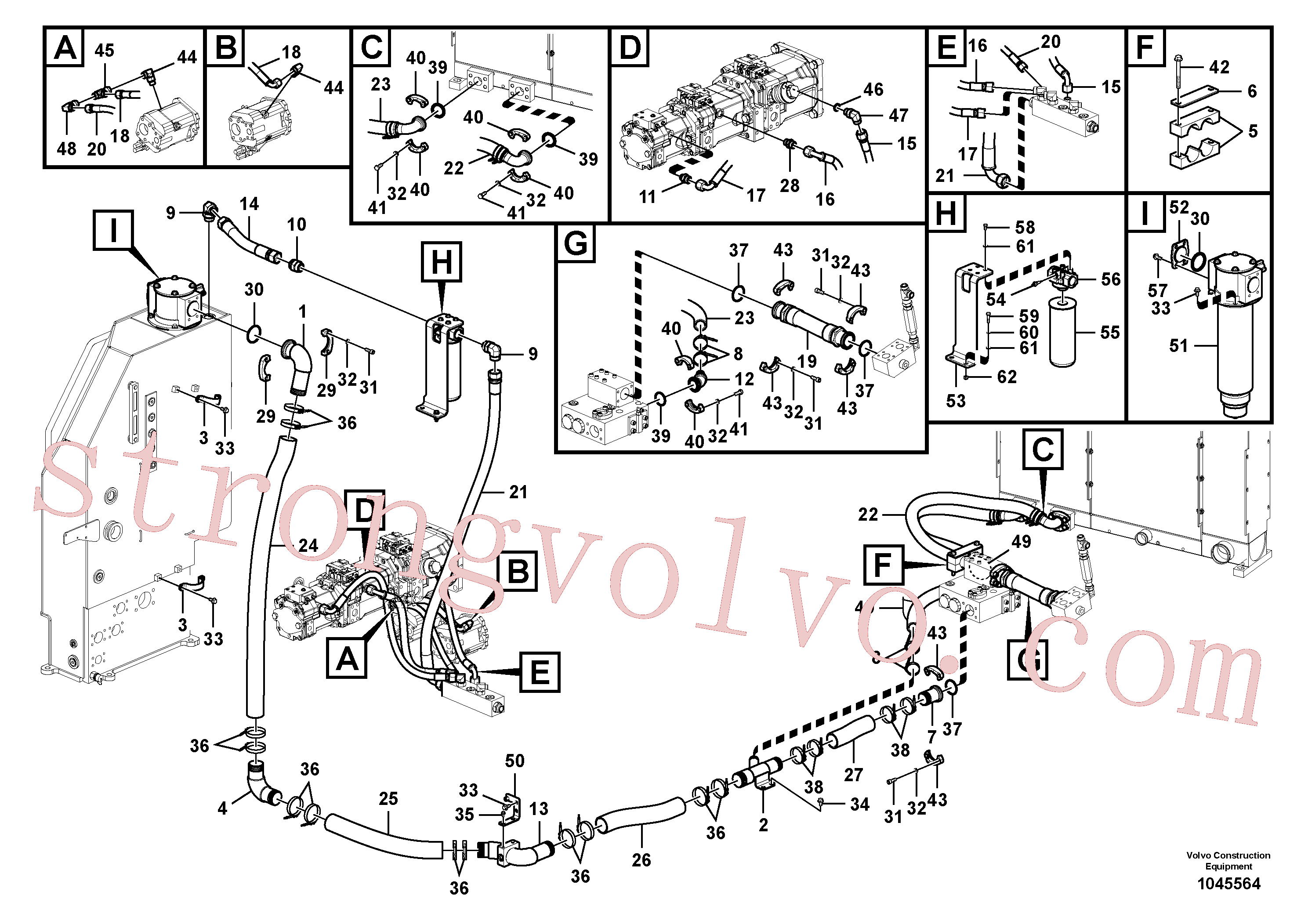 SA9313-10263 Volvo Sistema hidráulico, tanque hidráulico para o refrigerador de óleo hidráulico(1045564 Montagem)
