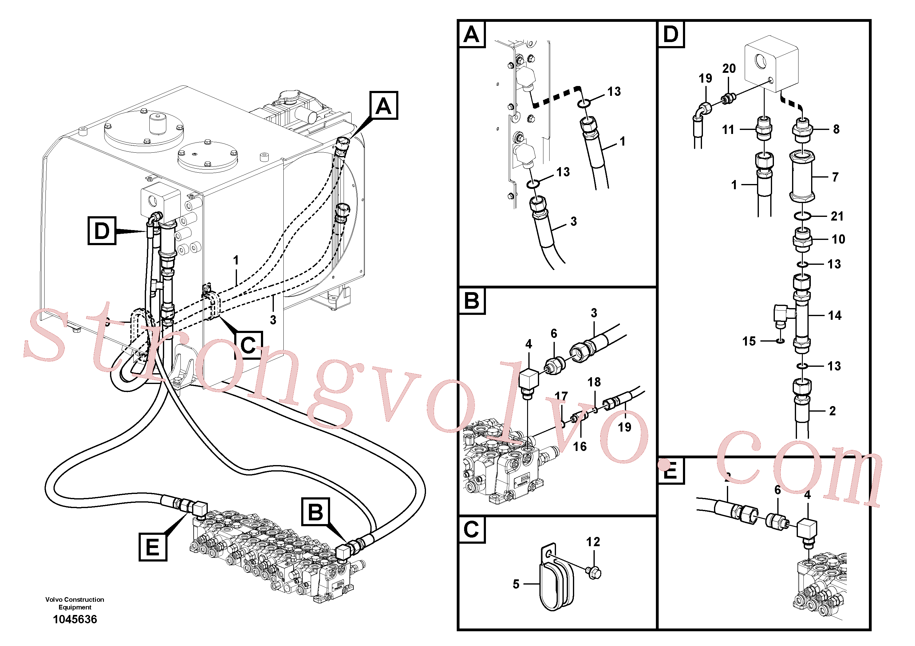 VOE15068473 Volvo Sistema hidráulico, tanque hidráulico para o refrigerador de óleo hidráulico(1045636 Montagem)