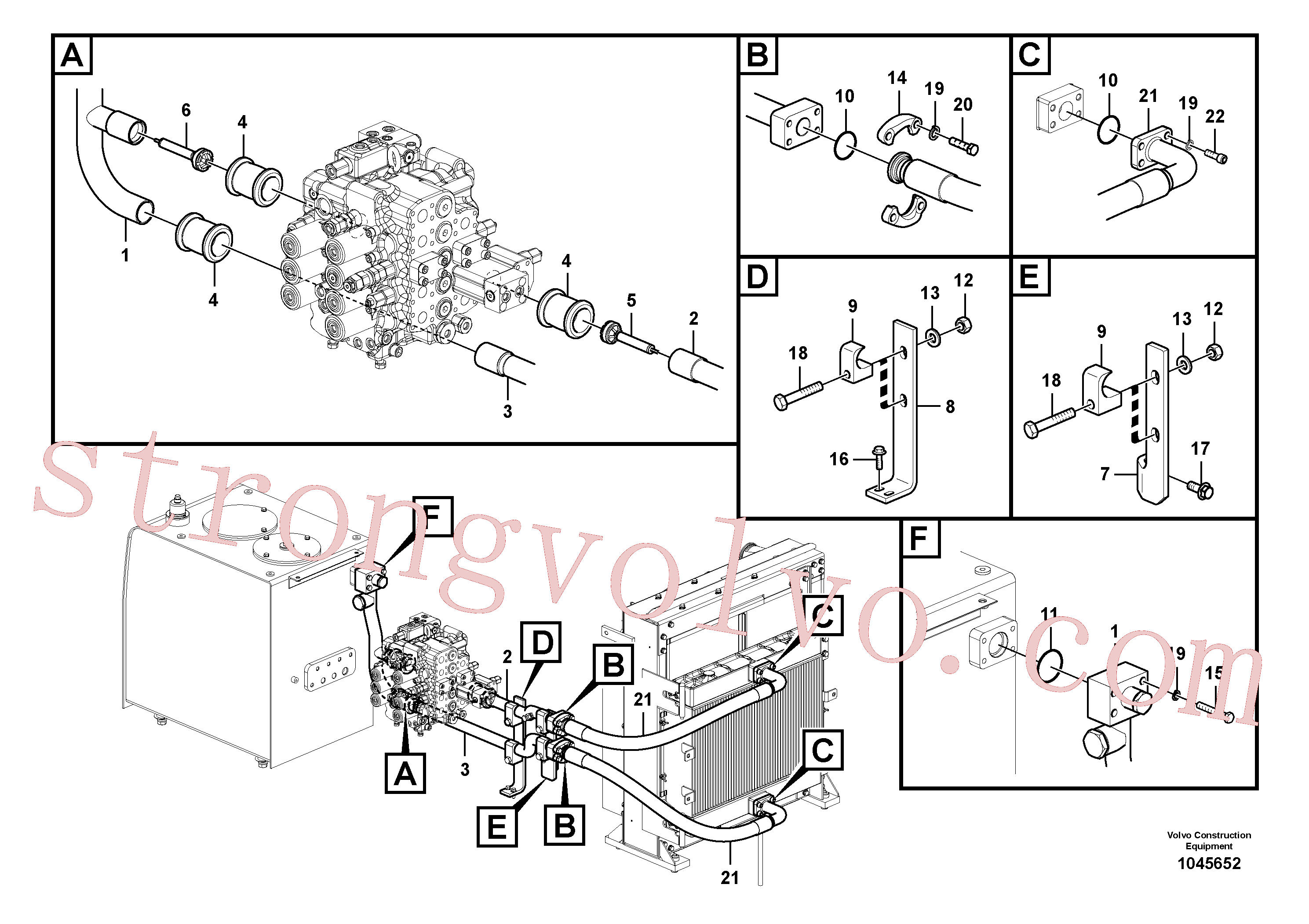 SA1142-03641 Bracket Volvo escavadeira