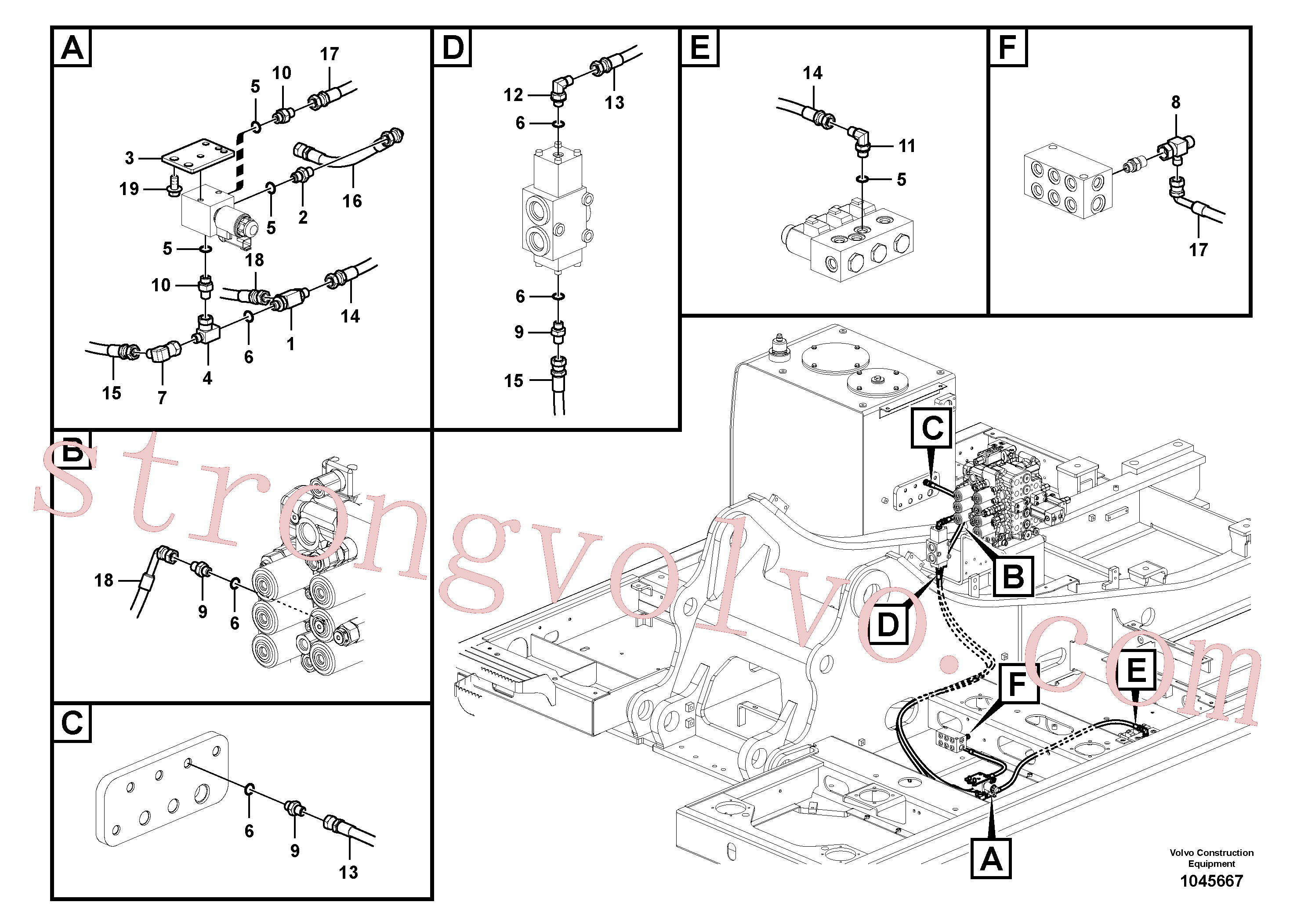SA9453-02250 Volvo Sistema servomotor, válvula de comando para pedal da válvula de comando(1045667 Montagem)