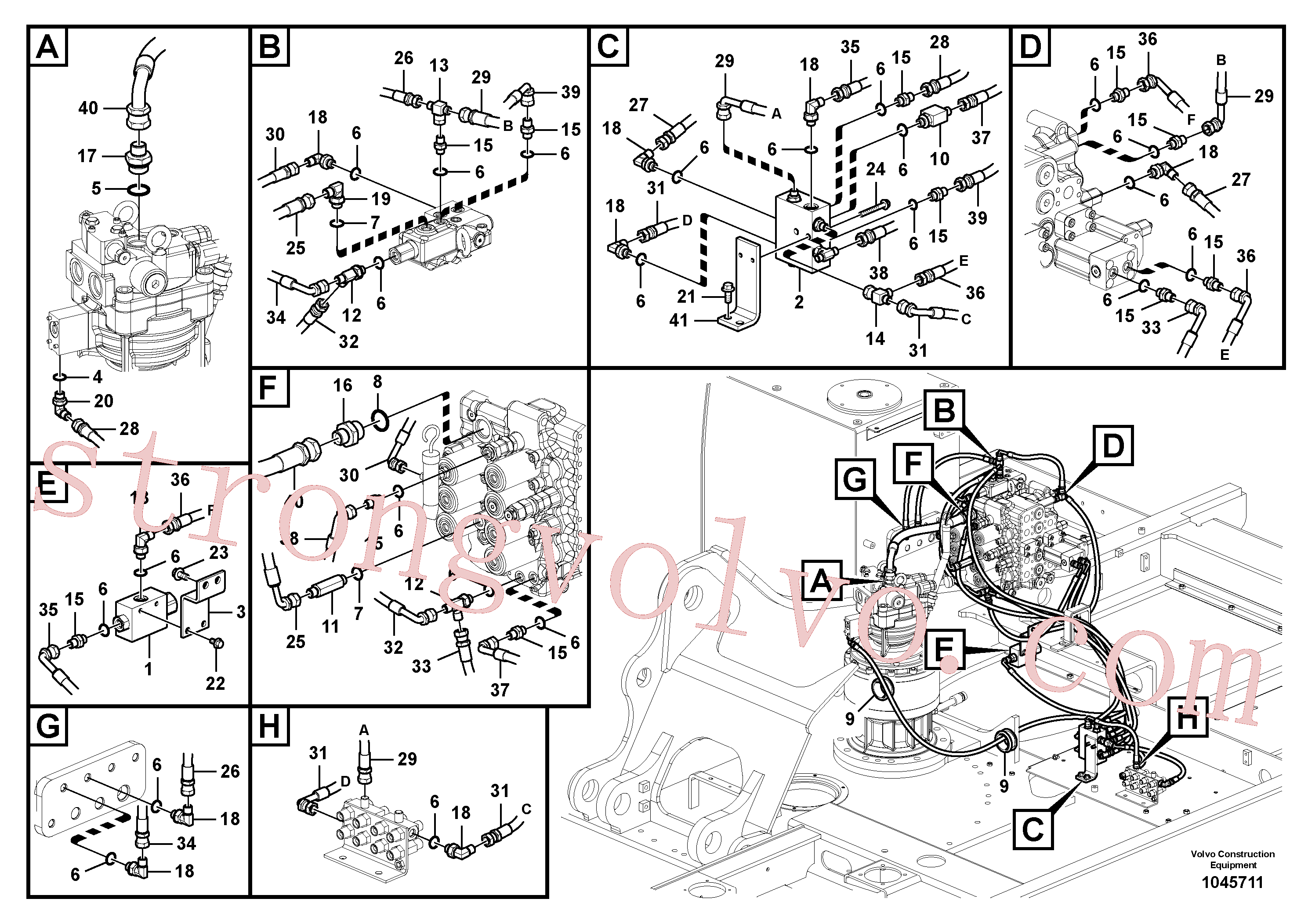 China Made SA9451-02231 Pilot Volvo Acessórios para escavadeira