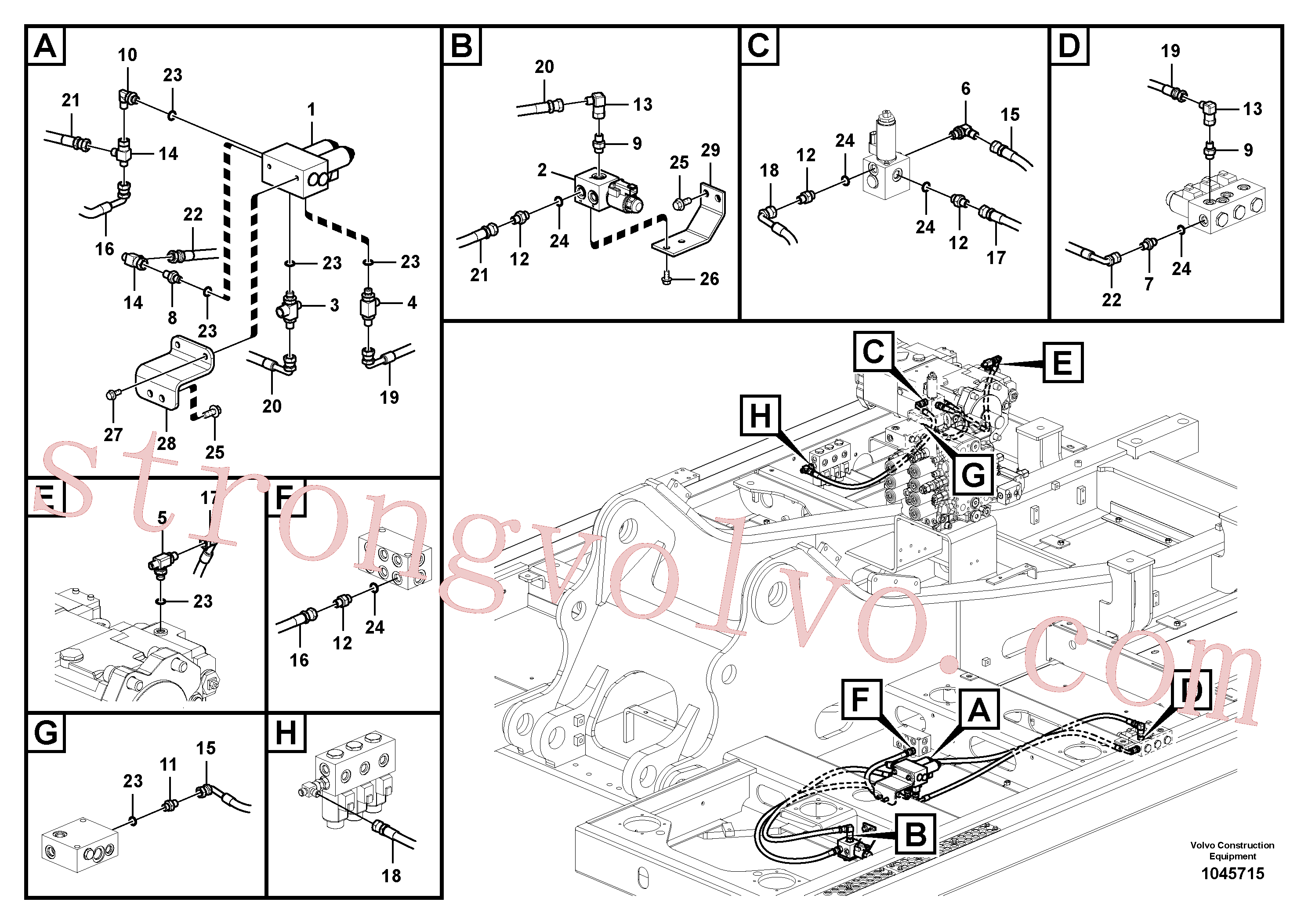 Volvo Acessórios para escavadeira VOE14533176 Válvula Acessórios