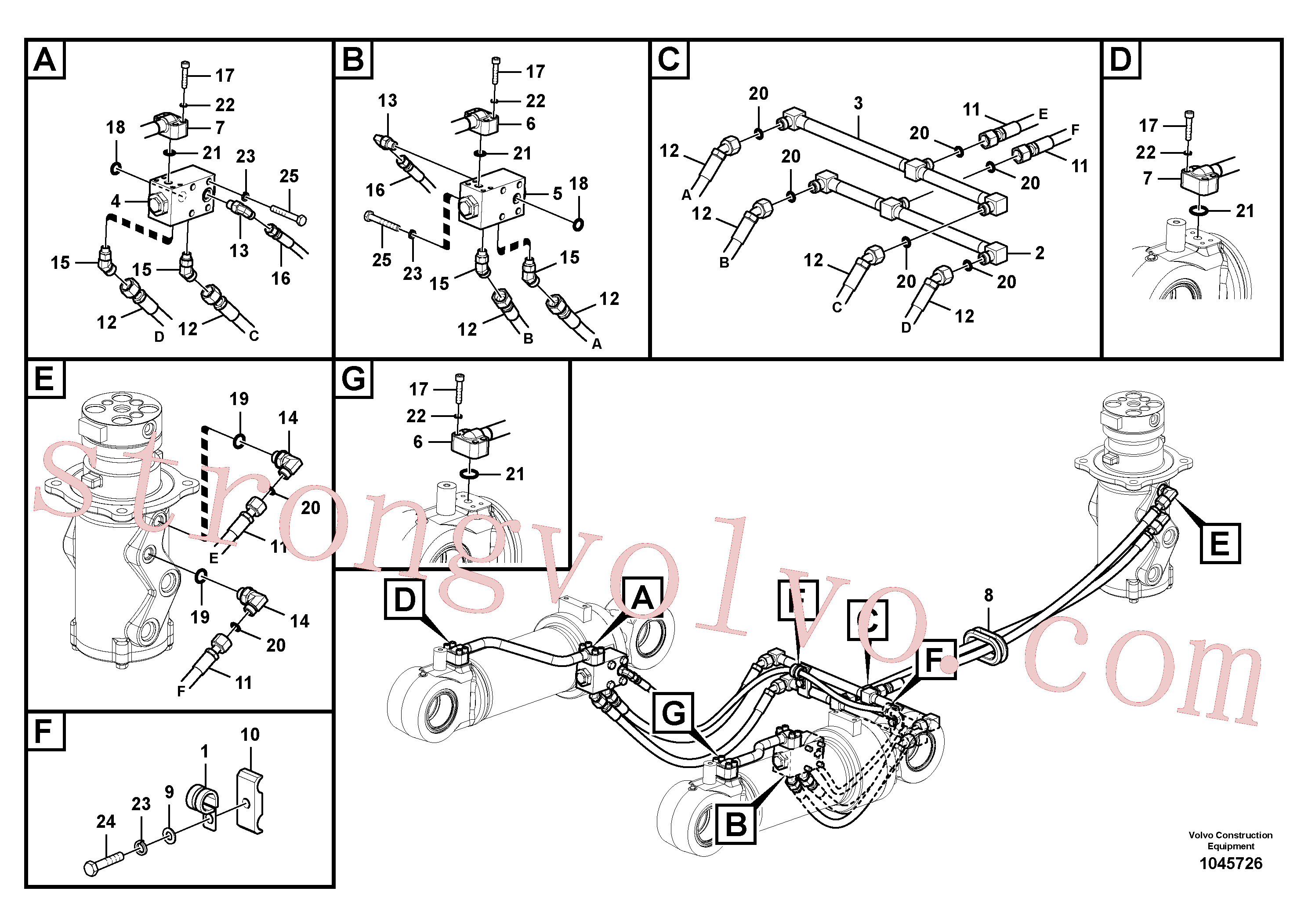 VOE937461 Mangueira completa Volvo escavadeira