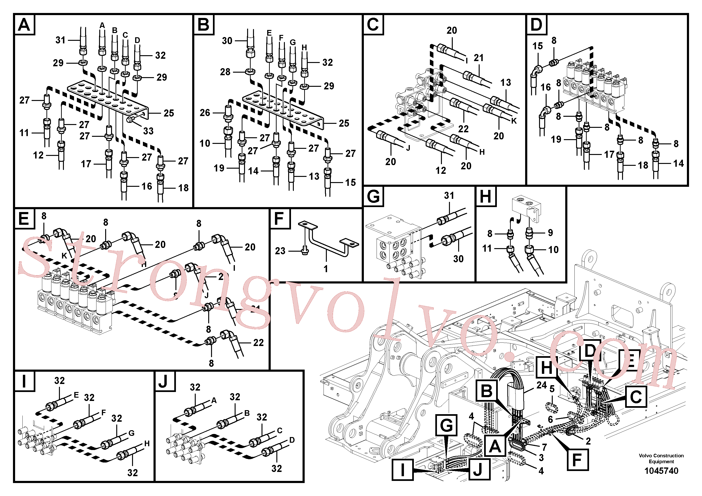 Volvo Acessórios para escavadeira VOE14387852 Passa muro Acessórios
