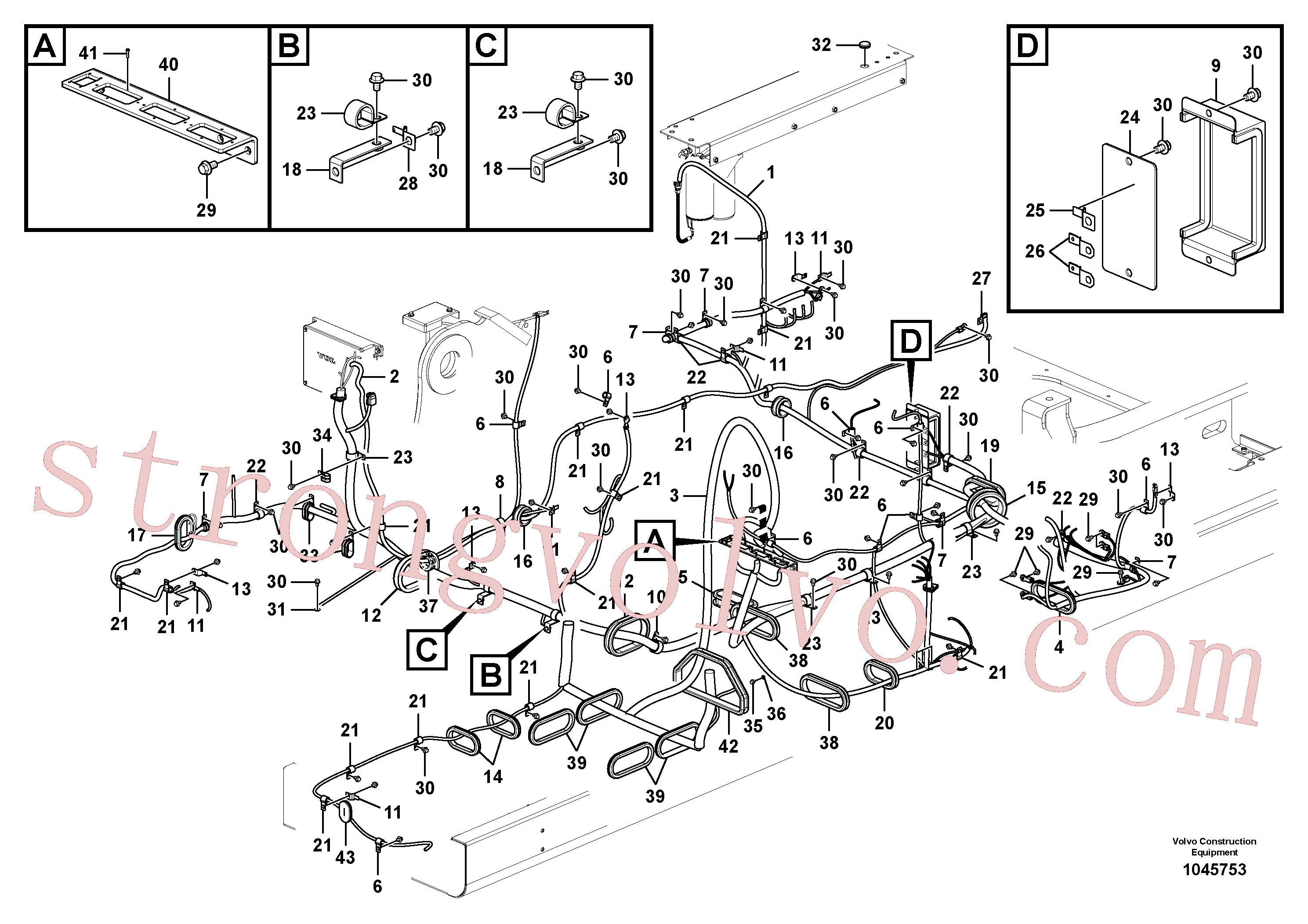 SA1148-01280 Volvo Cablagem principal(1045753 Montagem)