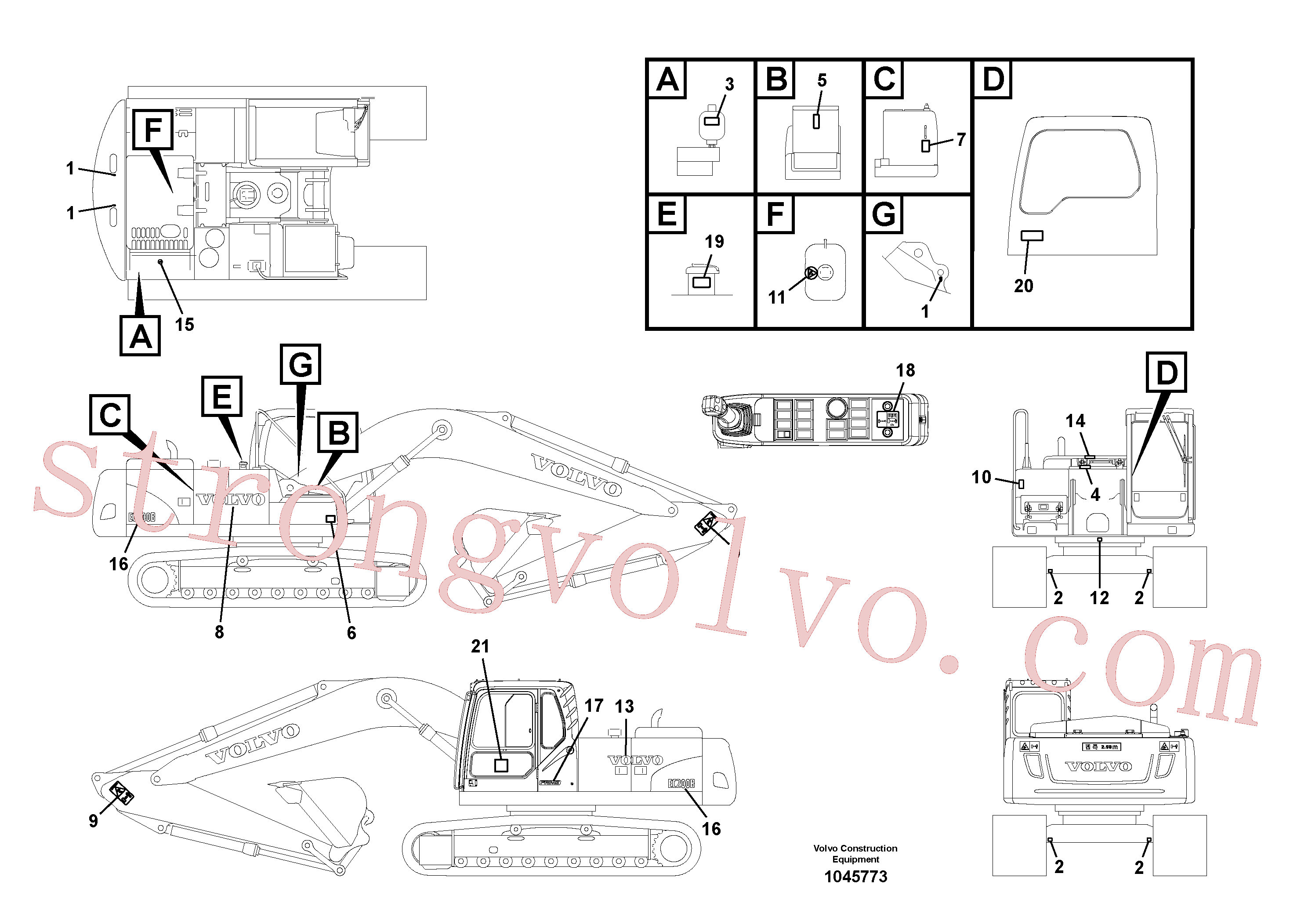 Volvo VOE14511599 Decal Volvo Acessórios para escavadeira