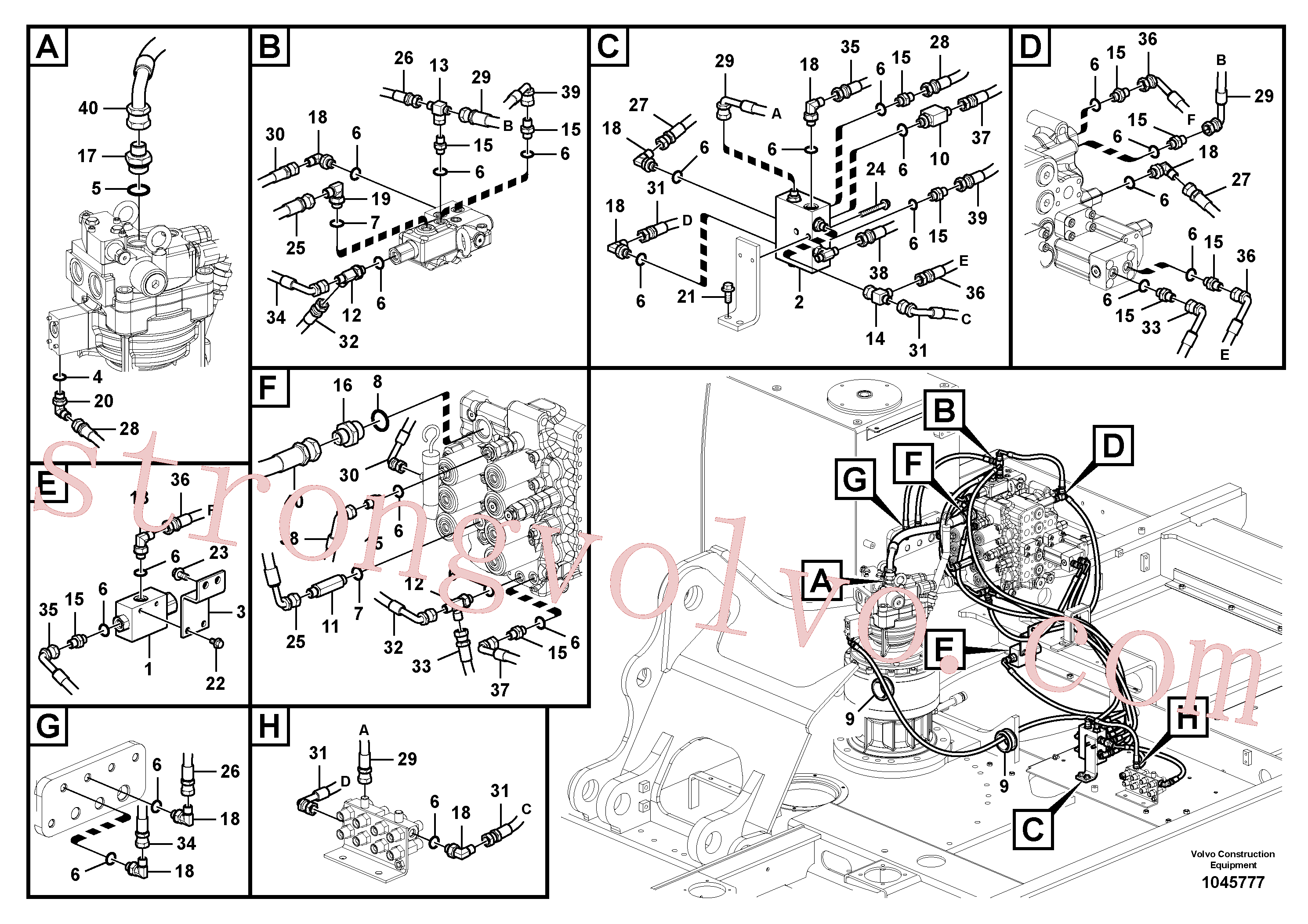 China Made SA9453-02230 Mangueira completa Volvo Acessórios para escavadeira