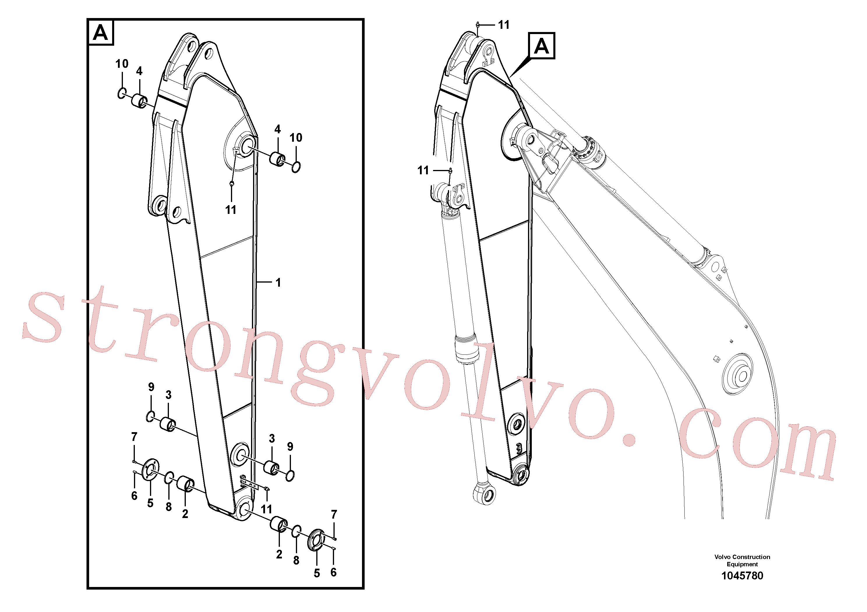 Volvo VOE14697288 Dipper arm Volvo Acessórios para escavadeira