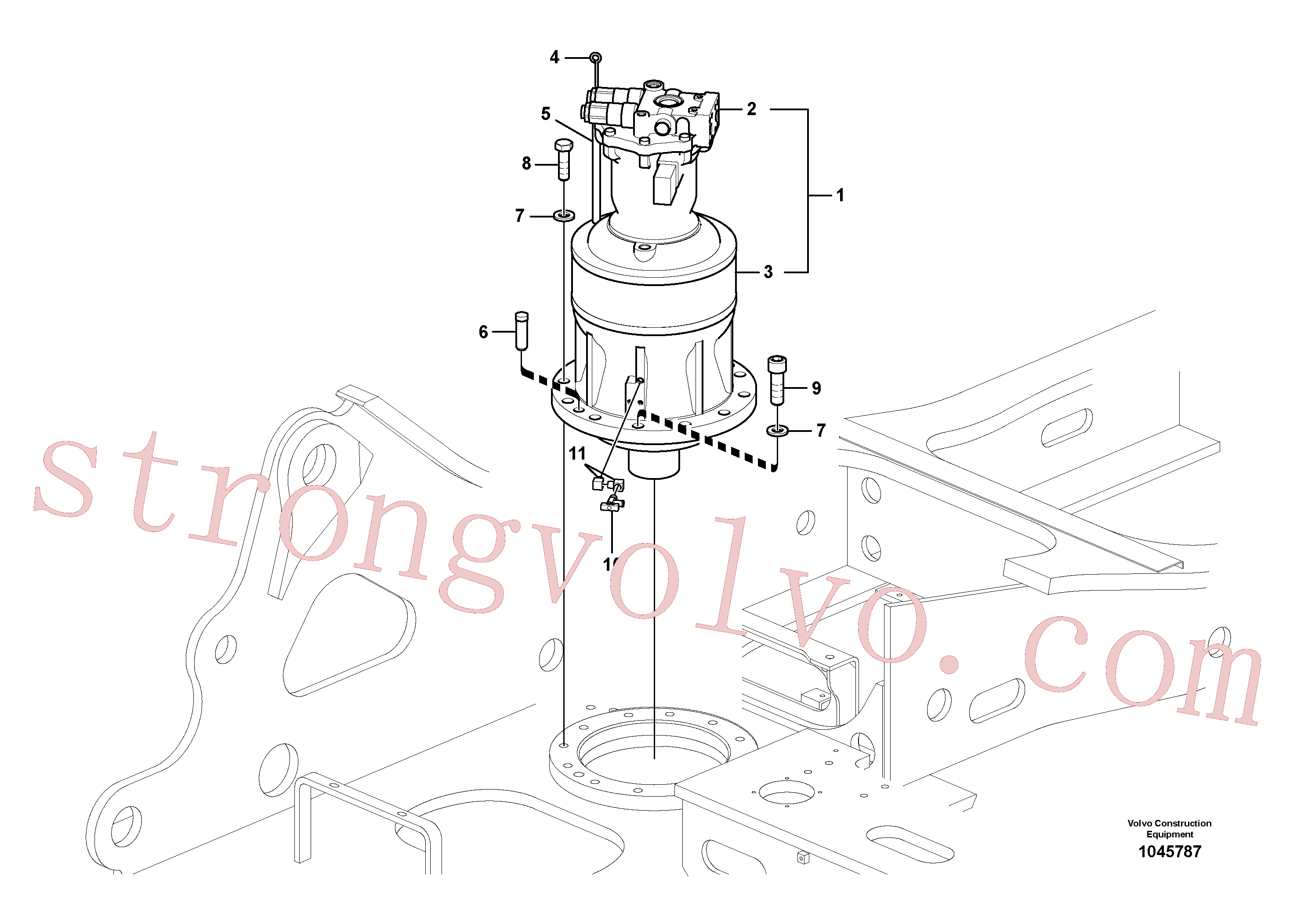 SA9411-92830 Volvo Motor de rotação com peças de montagem(1045787 Montagem)