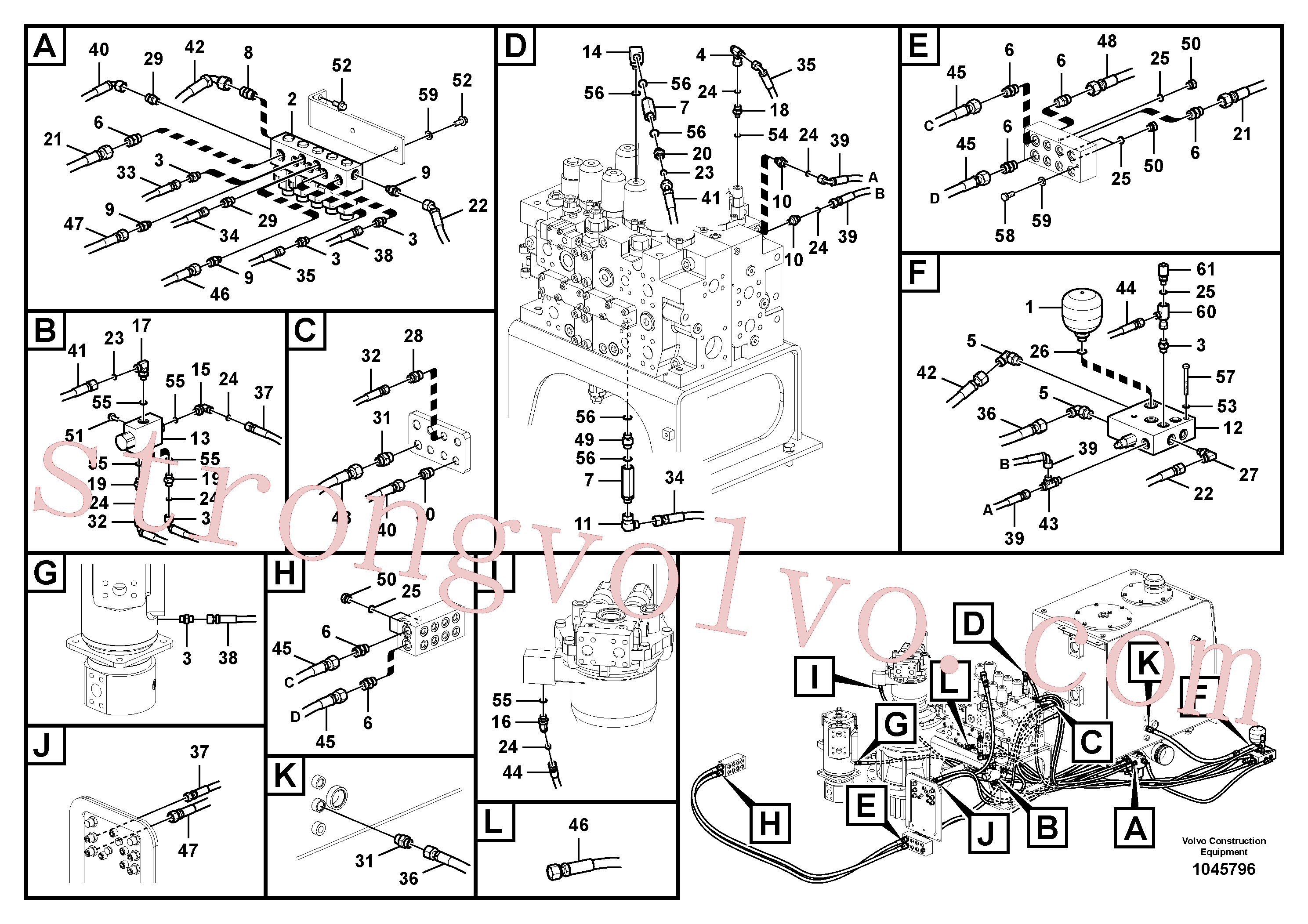 Atacado VOE15141929 Mangueira completa Volvo escavadeira